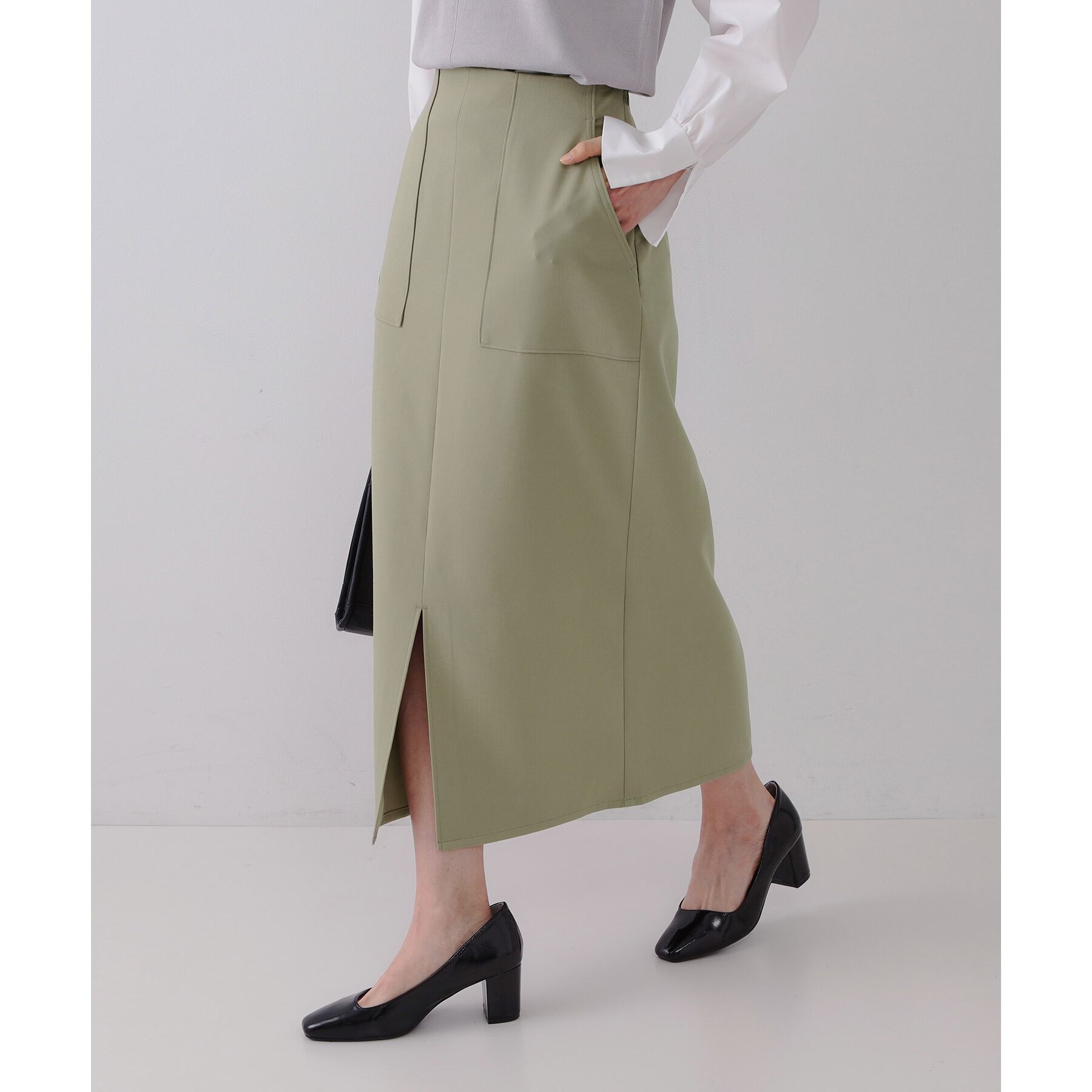 OPAQUE.CLIP「ストレッチダブルポケットタイトスカート【洗濯機洗い可/防シワ】」|スカート|