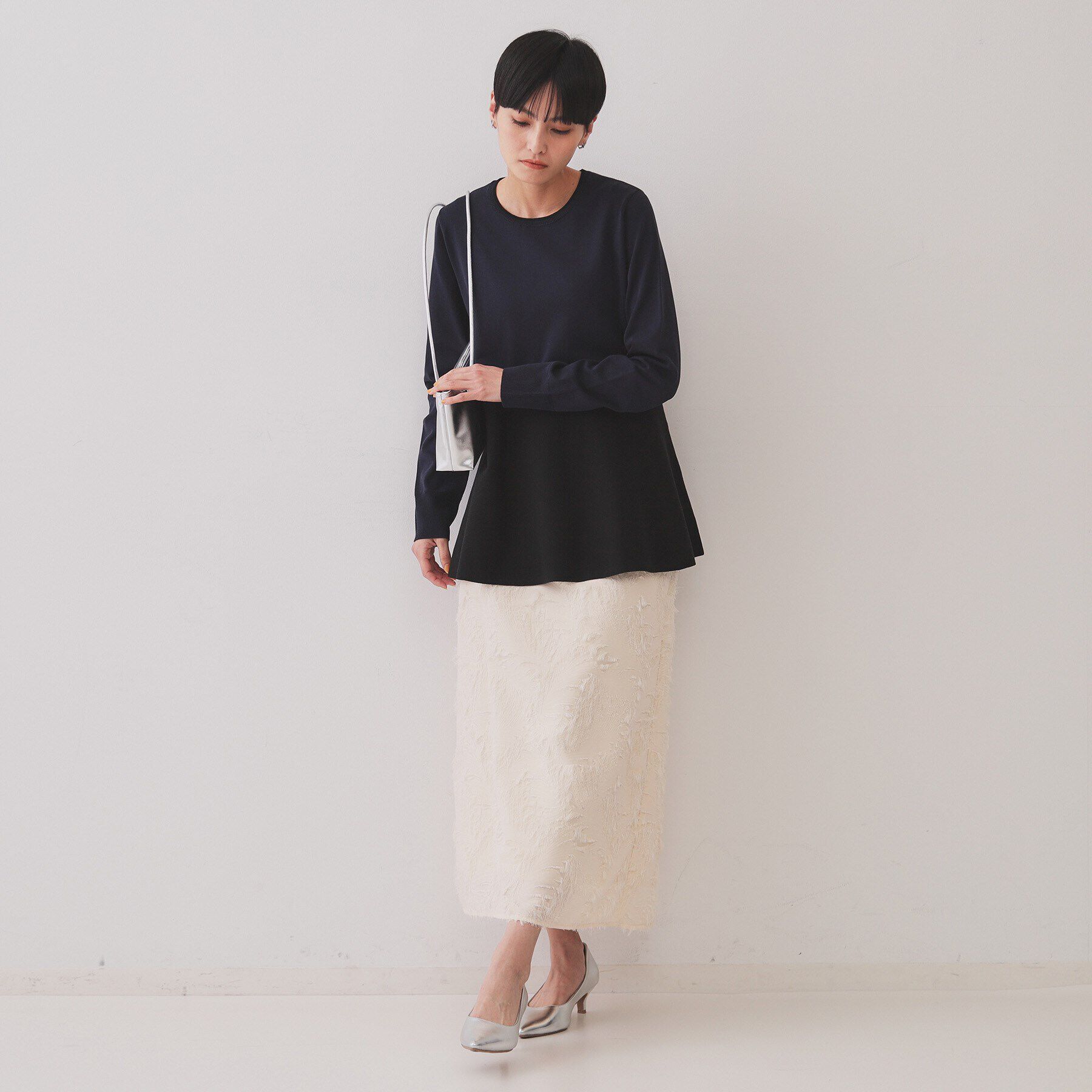 OPAQUE.CLIP「フリンジジャーカードナロースカート【洗える】」|スカート|
