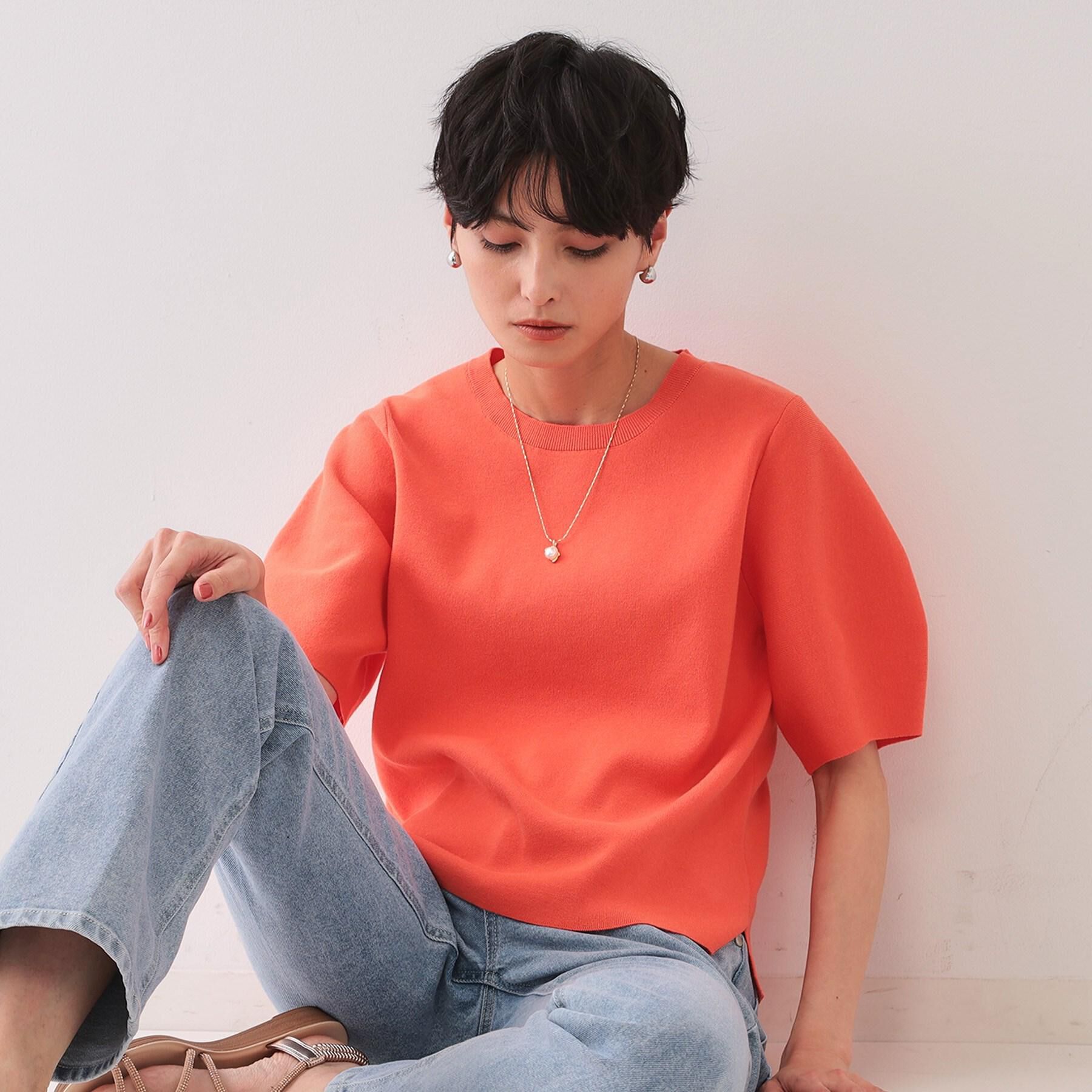 OPAQUE.CLIP「カーブスリーブニット【UV/洗濯機洗い可】」|ニット・セーター|