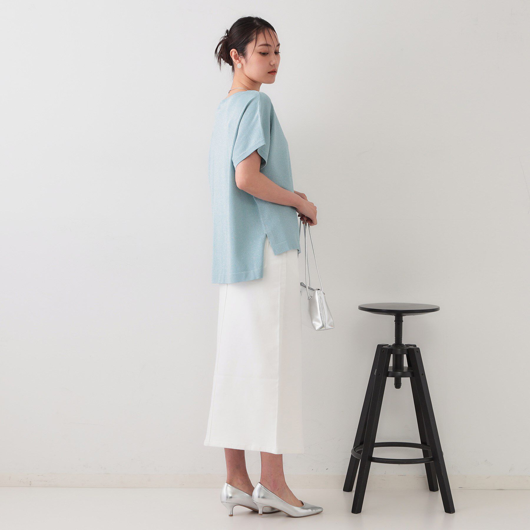 OPAQUE.CLIP「ラメリラクシードルマンニット【接触冷感/UV/抗ピル/洗濯機洗い可】」|ニット・セーター|