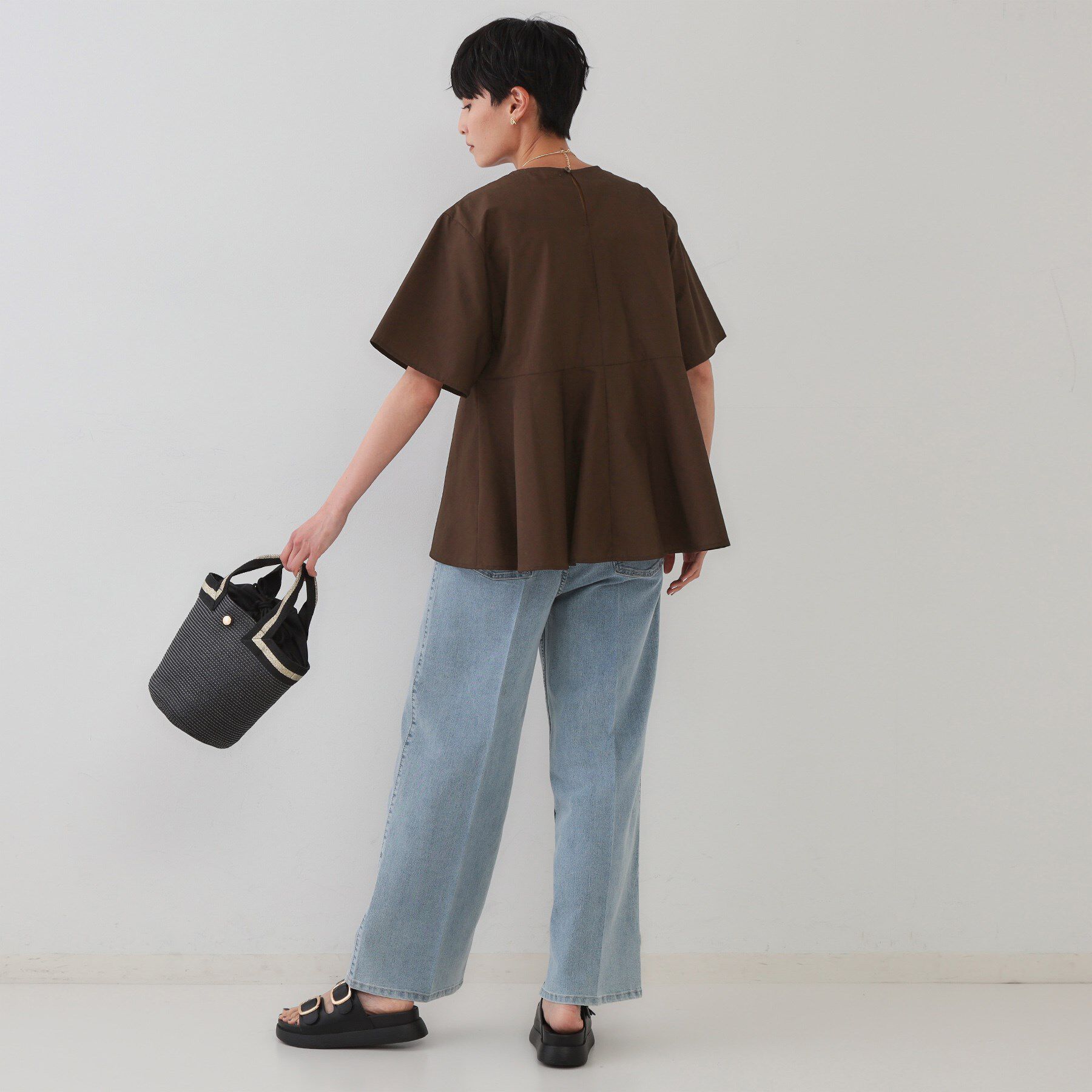 OPAQUE.CLIP「フリルデザインペプラムブラウス【洗濯機洗い可】」|シャツ・ブラウス|