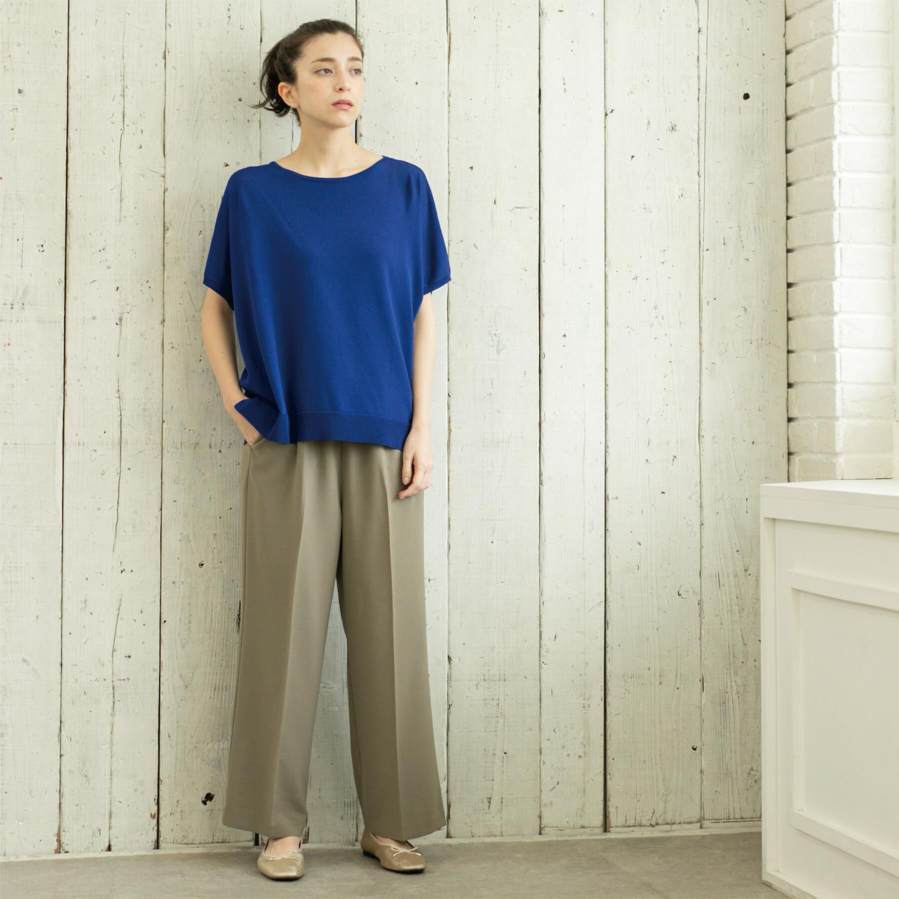 OPAQUE.CLIP「《6色展開/S-LLサイズ》ドルマンスリーブニット【UV/接触冷感/洗濯機洗い可/抗ピル】」|ニット・セーター|