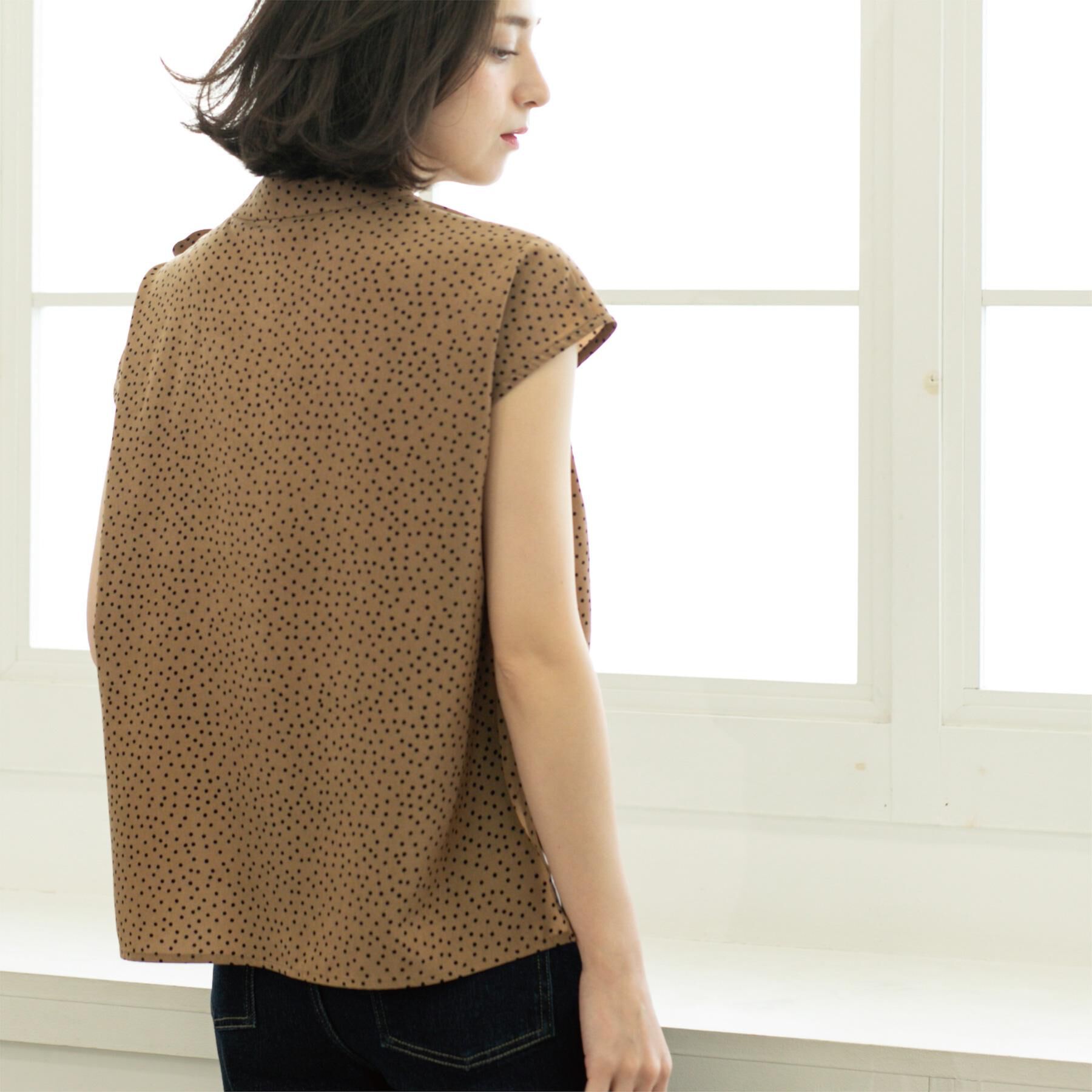 OPAQUE.CLIP「ラッピングボウタイドットブラウス【洗濯機洗い可】」|シャツ・ブラウス|