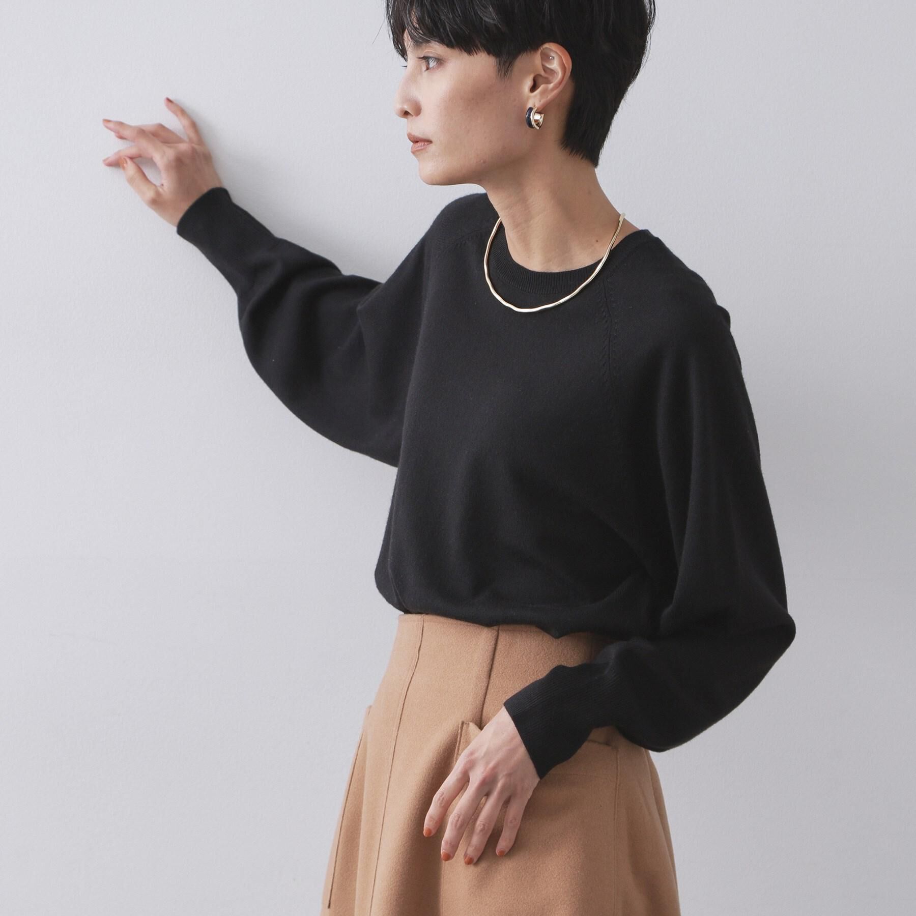 OPAQUE.CLIP「ラグランクルーネックニット/エクストラファインメリノウール【THEシリーズ/洗濯機OK】」|ニット・セーター|