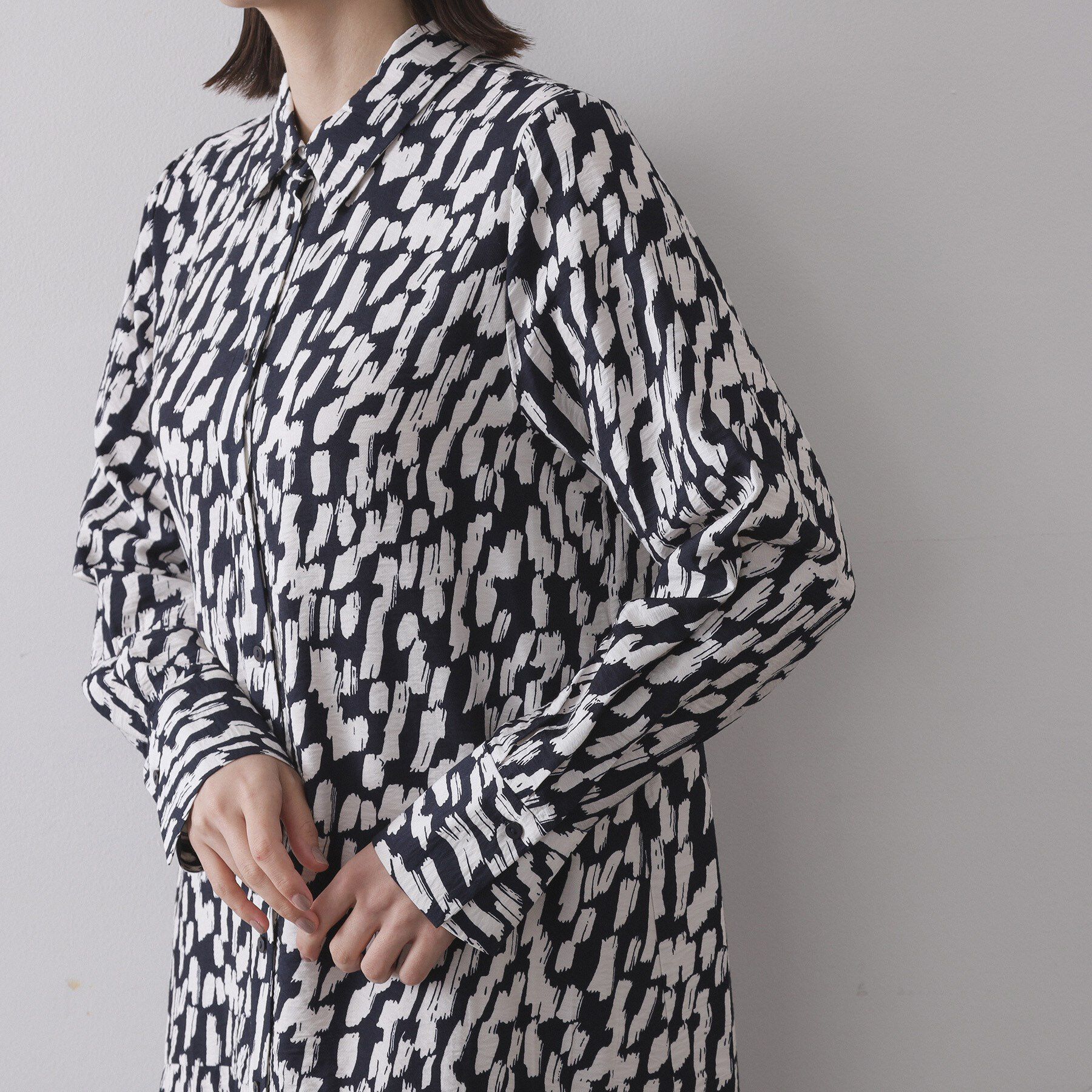 OPAQUE.CLIP「ジオメトリック柄ワンピース」|ワンピース|