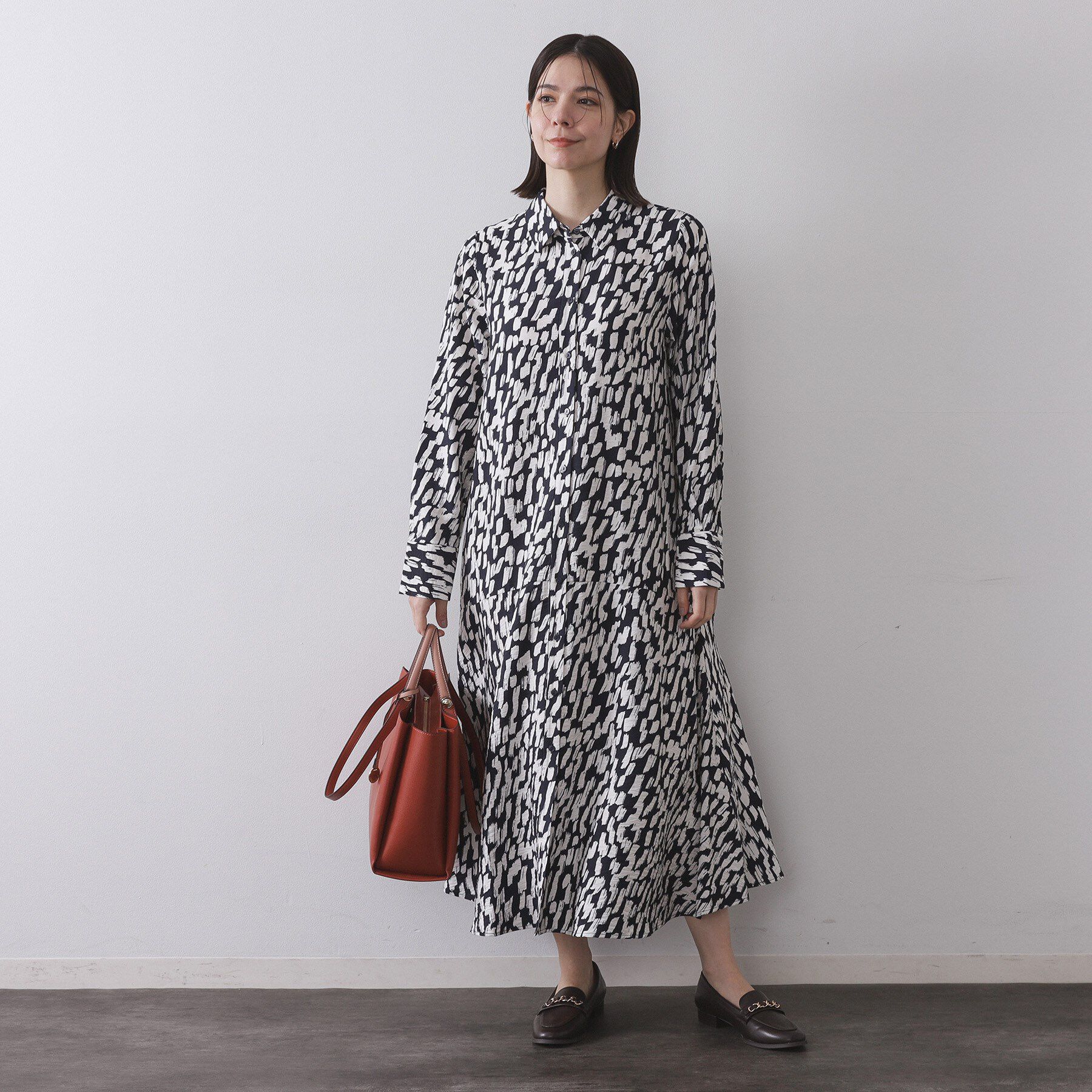 OPAQUE.CLIP「ジオメトリック柄ワンピース」|ワンピース|