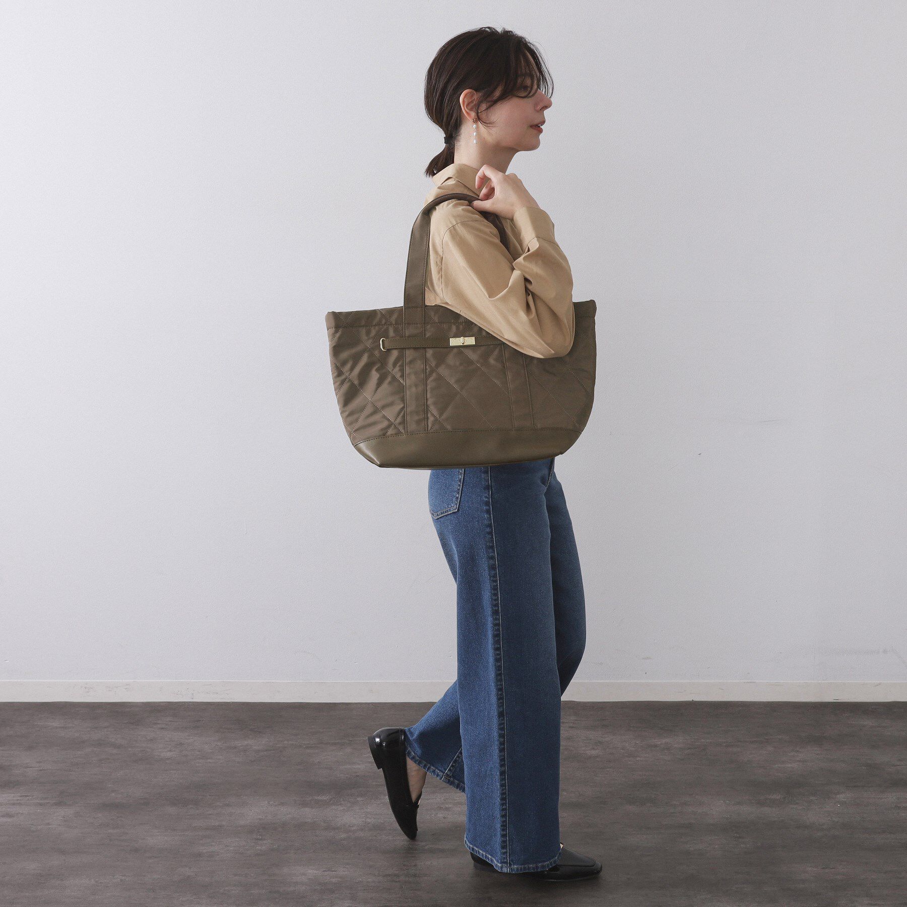 OPAQUE.CLIP「【A4サイズ対応】ダイヤキルティングスクエアビッグトートバッグ」|トートバッグ|