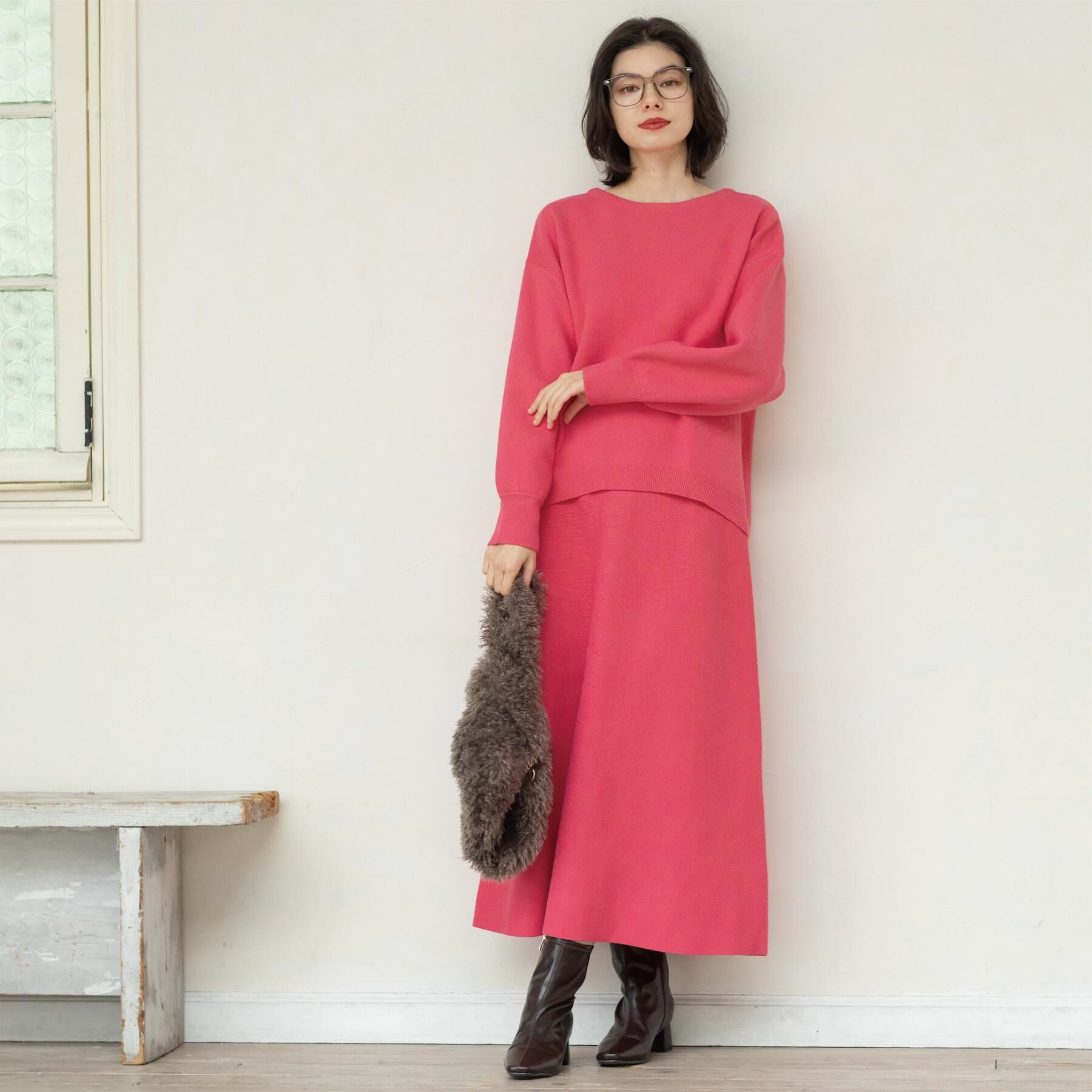 OPAQUE.CLIP「ニットフレアスカート/セットアップ対応【洗濯機OK】」|スカート|