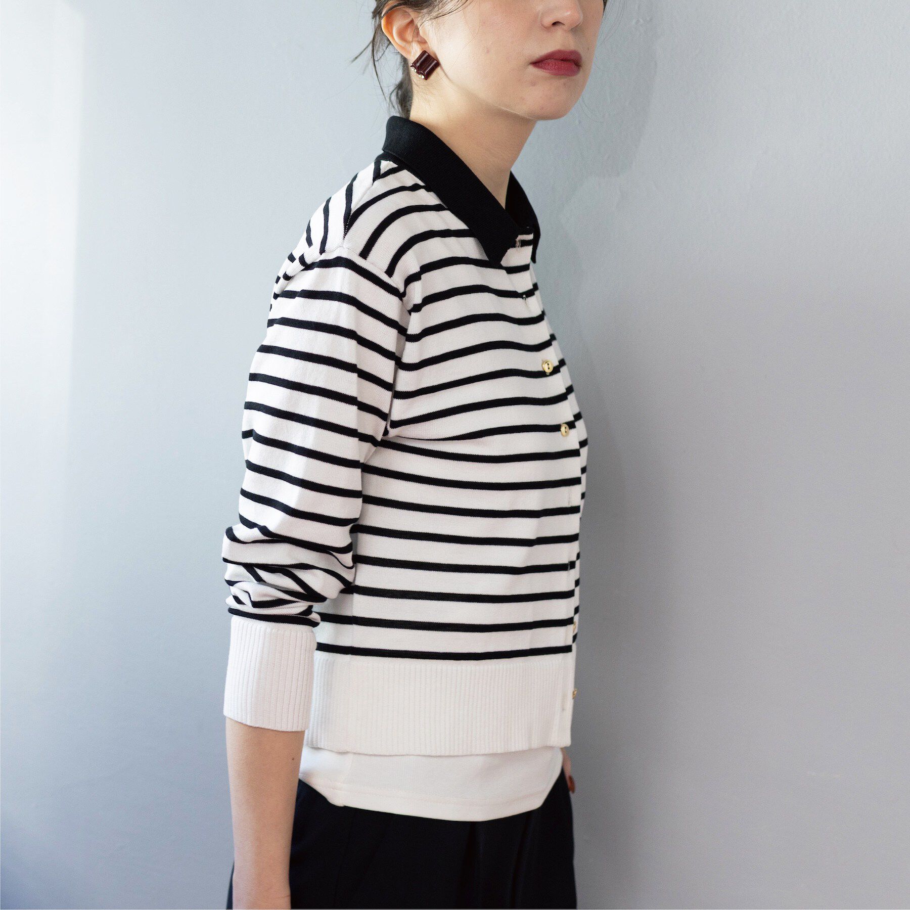 OPAQUE.CLIP「ポロネックカーディガン」|カーディガン|