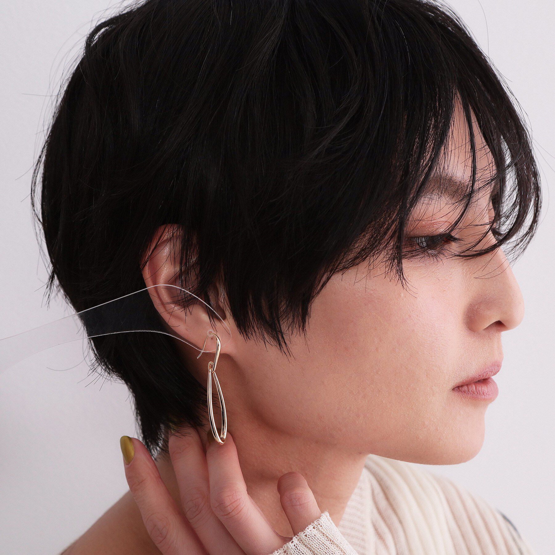 OPAQUE.CLIP「メタルロングドロップピアス」|ピアス|