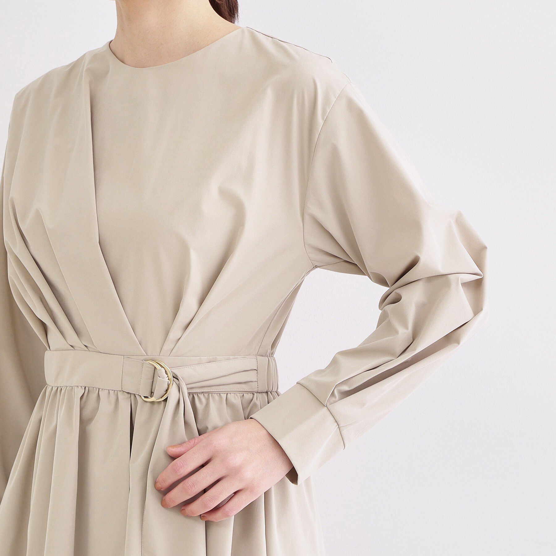 OPAQUE.CLIP「カシュクール風デザインワンピース【洗濯機OK】」|ワンピース|