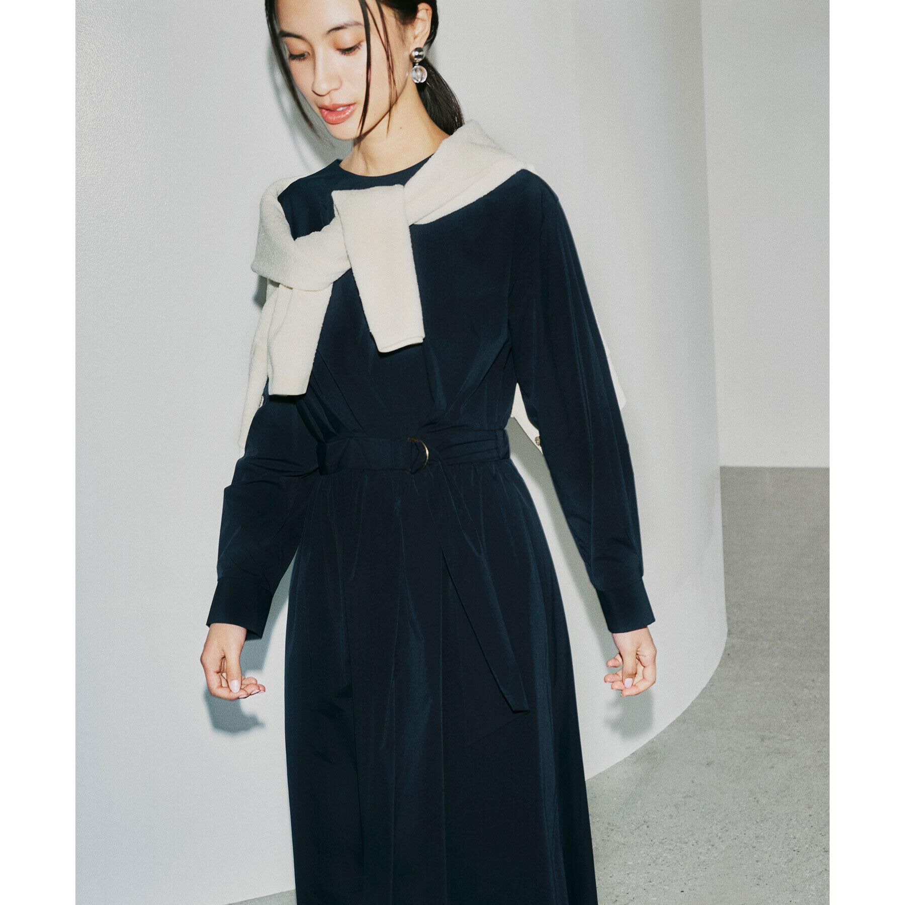 OPAQUE.CLIP「カシュクール風デザインワンピース【洗濯機OK】」|ワンピース|