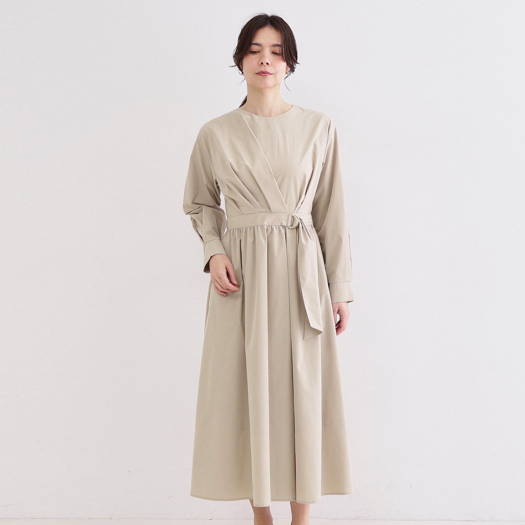 OPAQUE.CLIP「カシュクール風デザインワンピース【洗濯機OK】」|ワンピース|