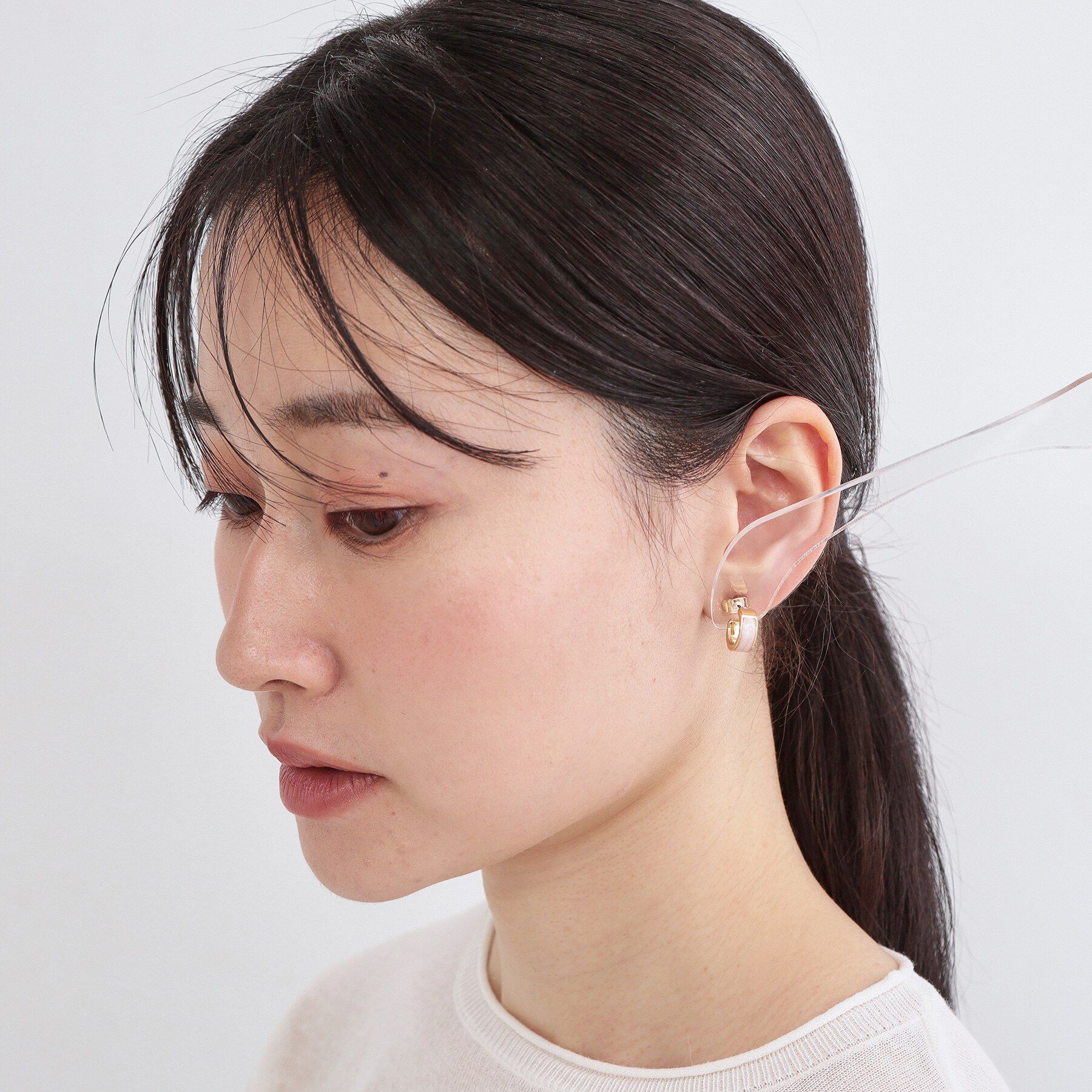 OPAQUE.CLIP「エポマーブルエッジメタルリング」|ピアス|