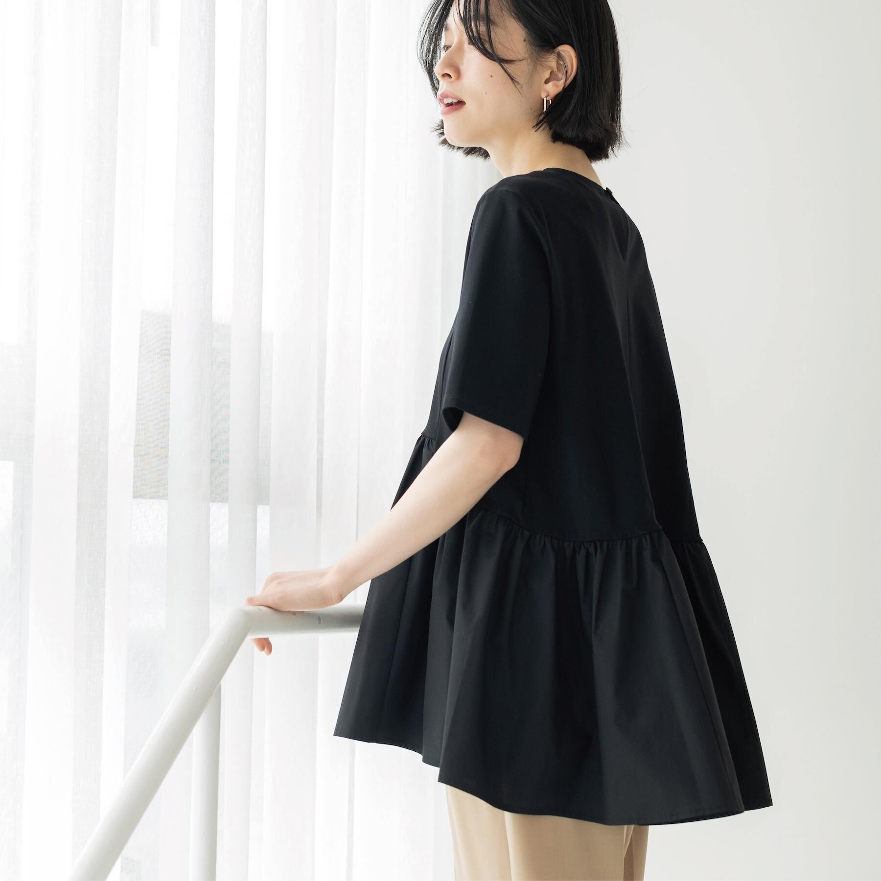 OPAQUE.CLIP「ペプラムドッキングカットソー【洗濯機OK】」|Tシャツ・カットソー|