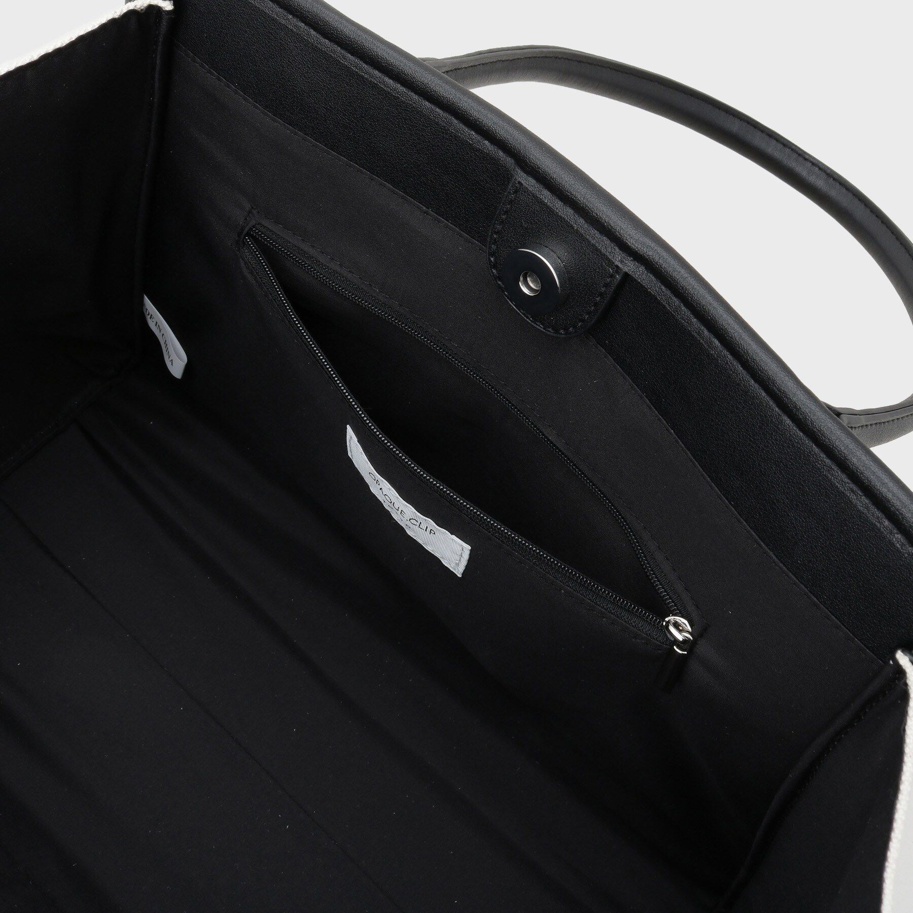 OPAQUE.CLIP「合皮パイピングワイドトート」|トートバッグ|