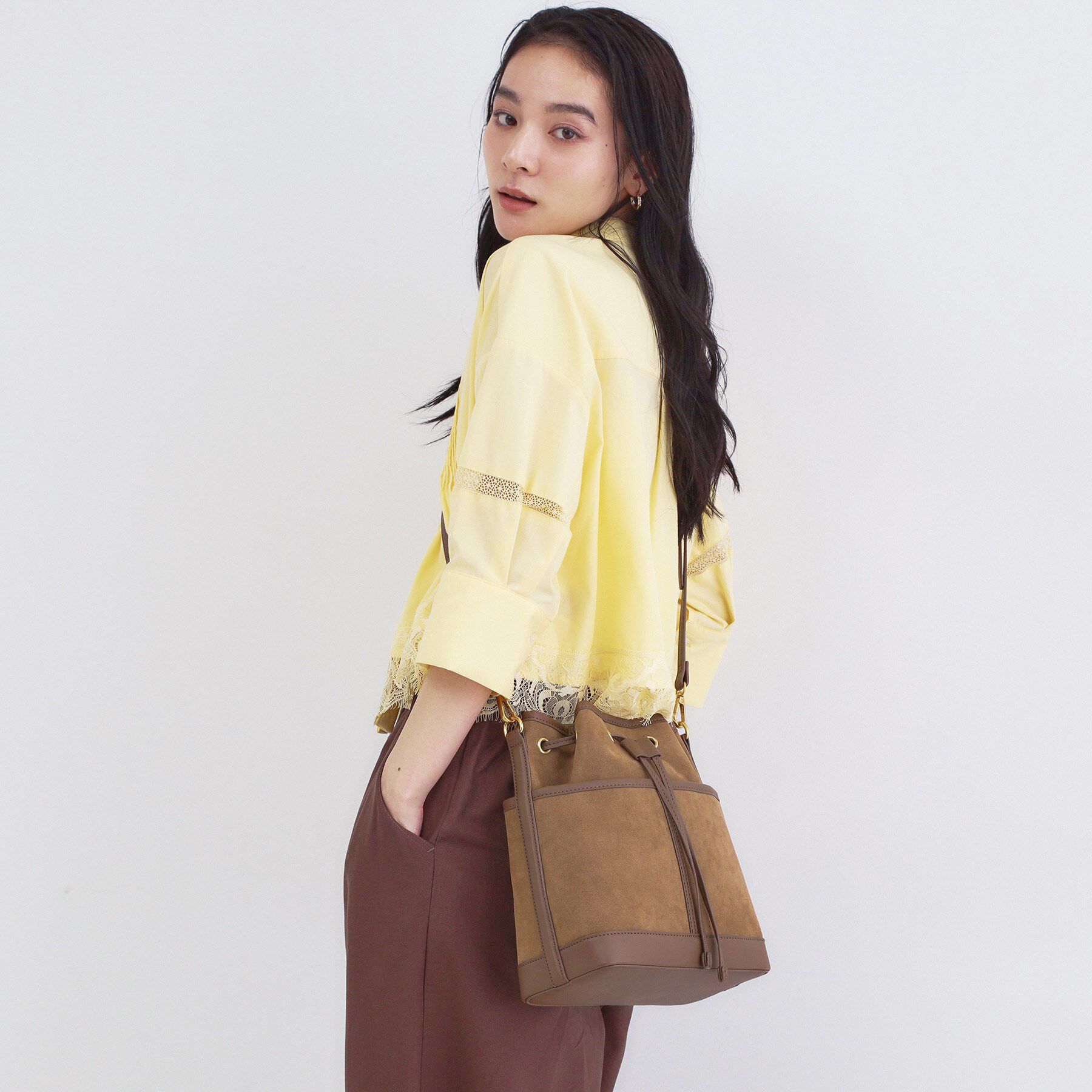 OPAQUE.CLIP「2WAY素材アソート巾着ショルダーバッグ」|ショルダー・メッセンジャー|