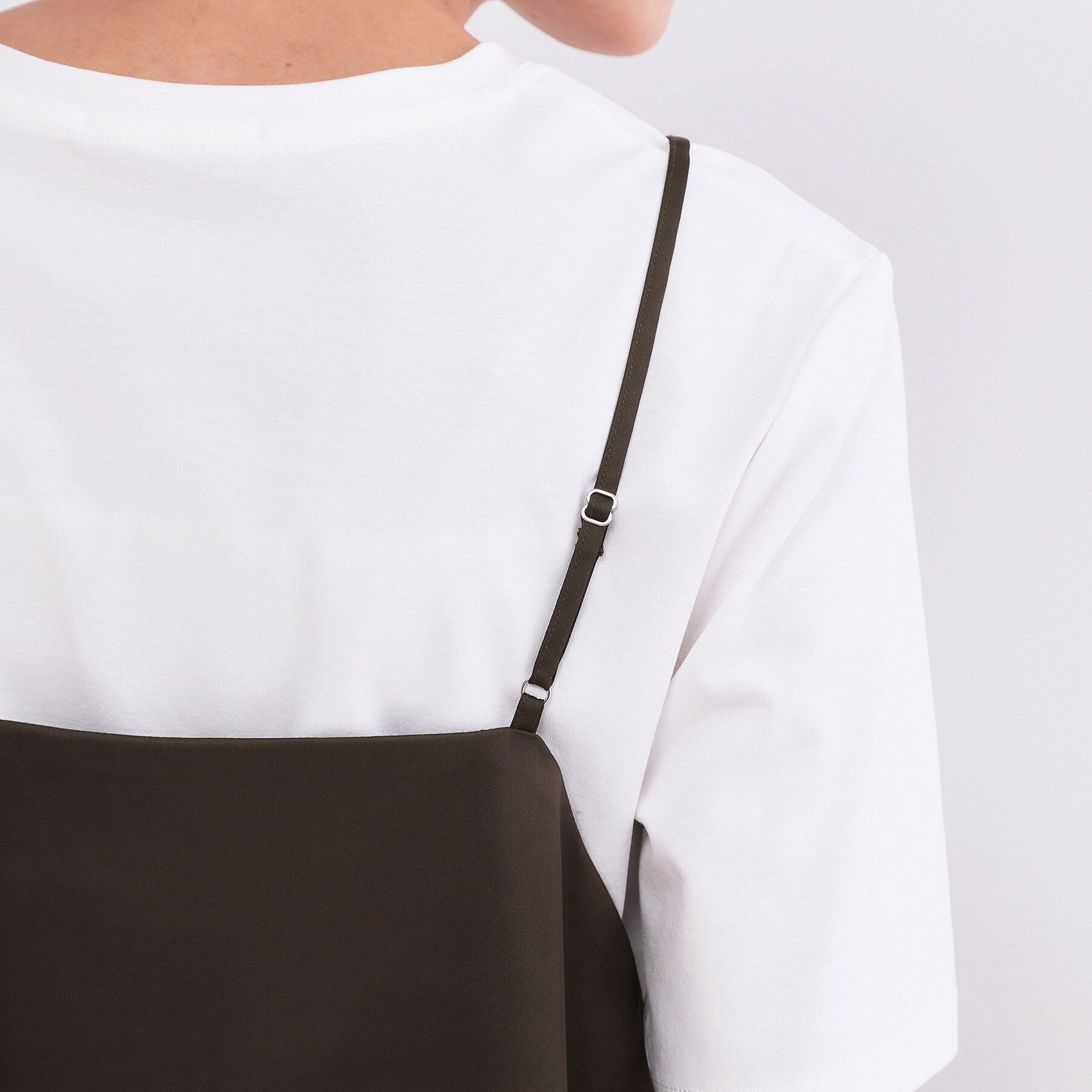 OPAQUE.CLIP「裾レースサテンキャミブラウス【洗濯機OK】」|キャミソール|