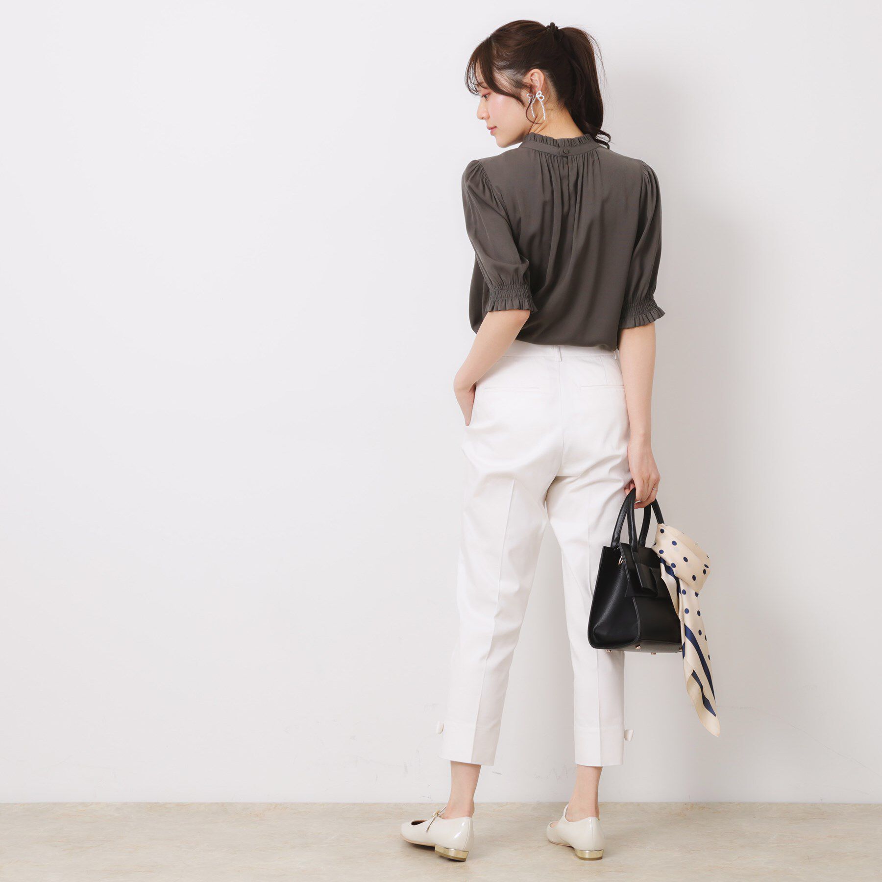 Couture broach「【SS～LLサイズ・二の腕カバー・通勤】RTピケシャーリングブラウス」|シャツ・ブラウス|