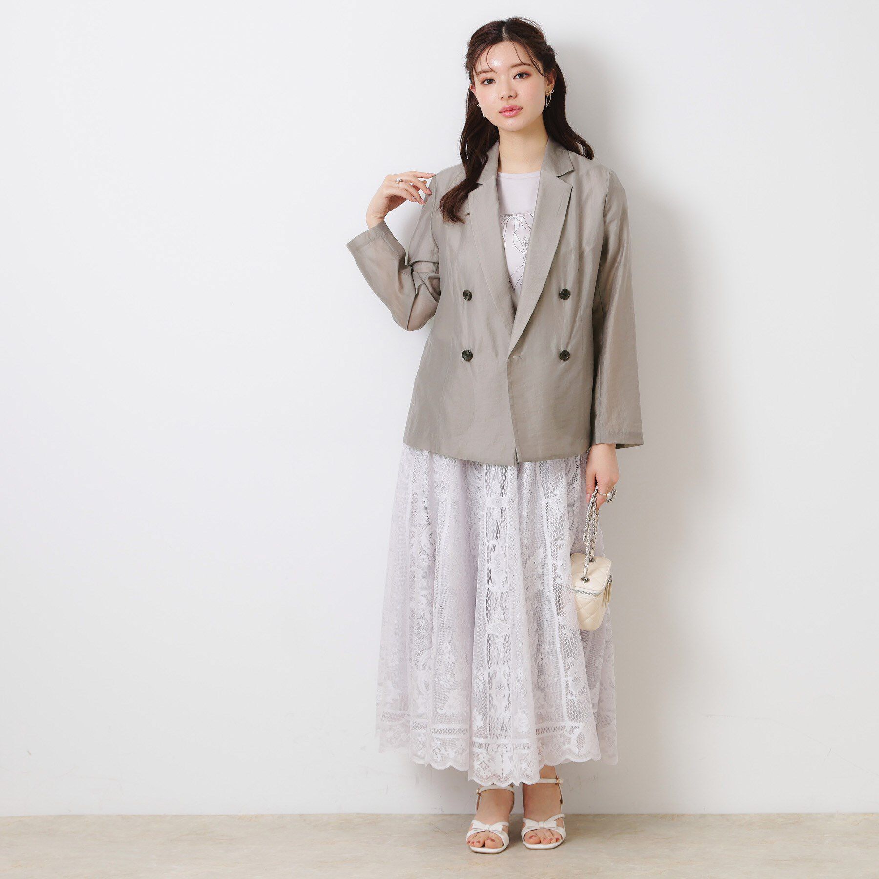 Couture broach「【オシャレな透け感・通勤】シアージャケット」|テーラードジャケット|