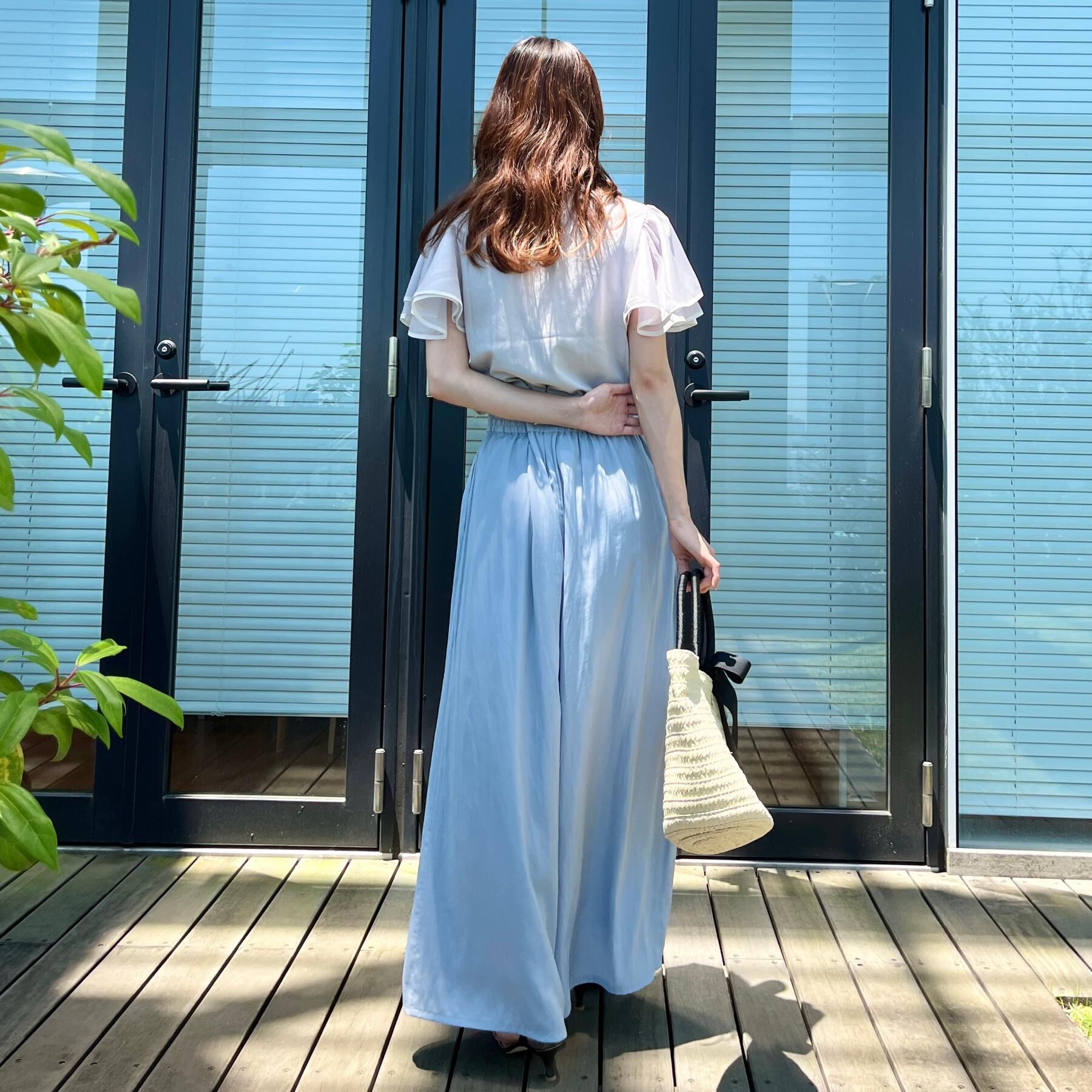 Couture broach「【マシンウォッシャブル・UVケア・接触冷感・二の腕カバー】配色フレアドッキングカットソー」|Tシャツ・カットソー|