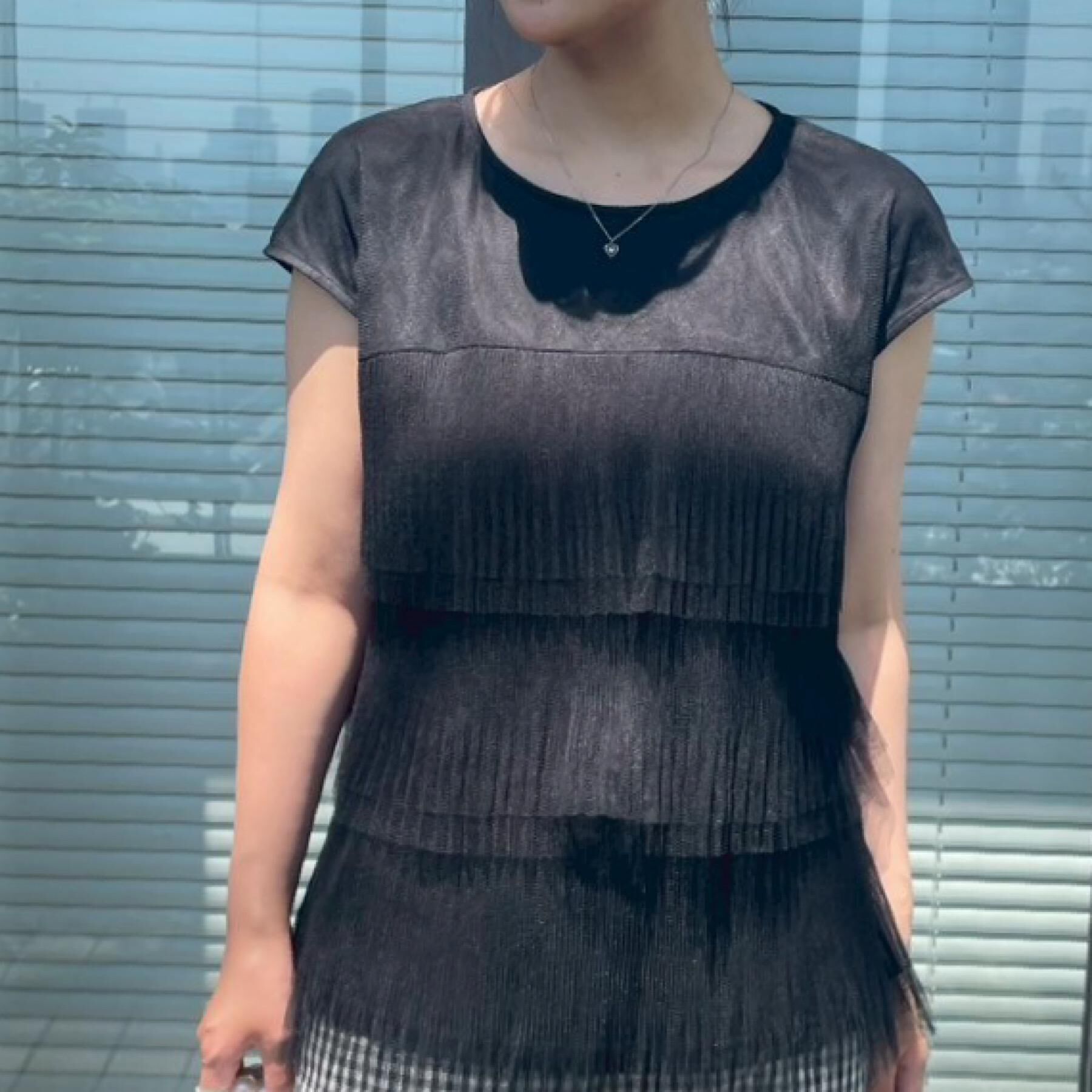 Couture broach「【マシンウォッシャブル・大人可愛い】チュールプリーツチュニック」|Tシャツ・カットソー|