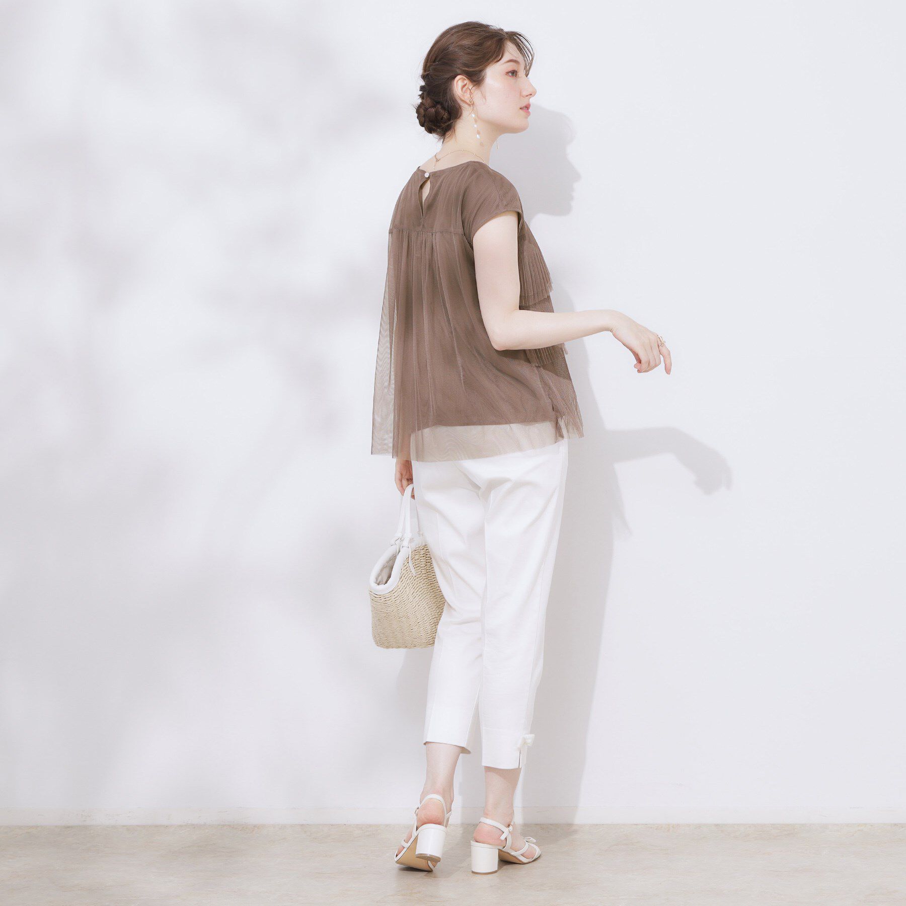 Couture broach「【マシンウォッシャブル・大人可愛い】チュールプリーツチュニック」|Tシャツ・カットソー|