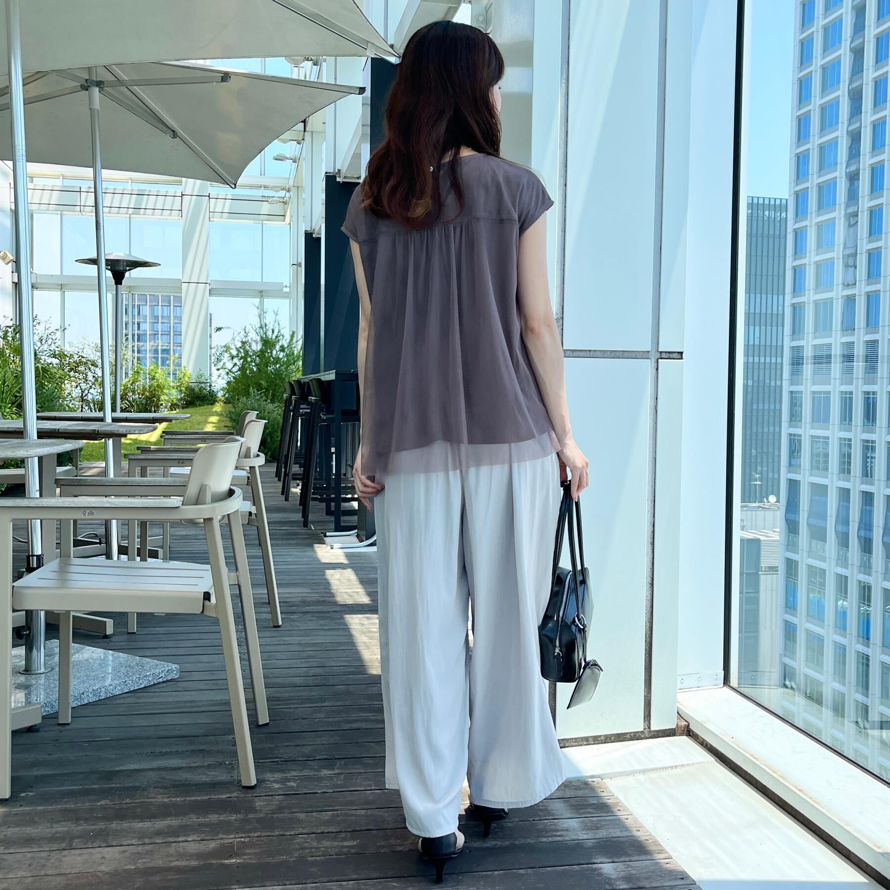 Couture broach「【マシンウォッシャブル・大人可愛い】チュールプリーツチュニック」|Tシャツ・カットソー|