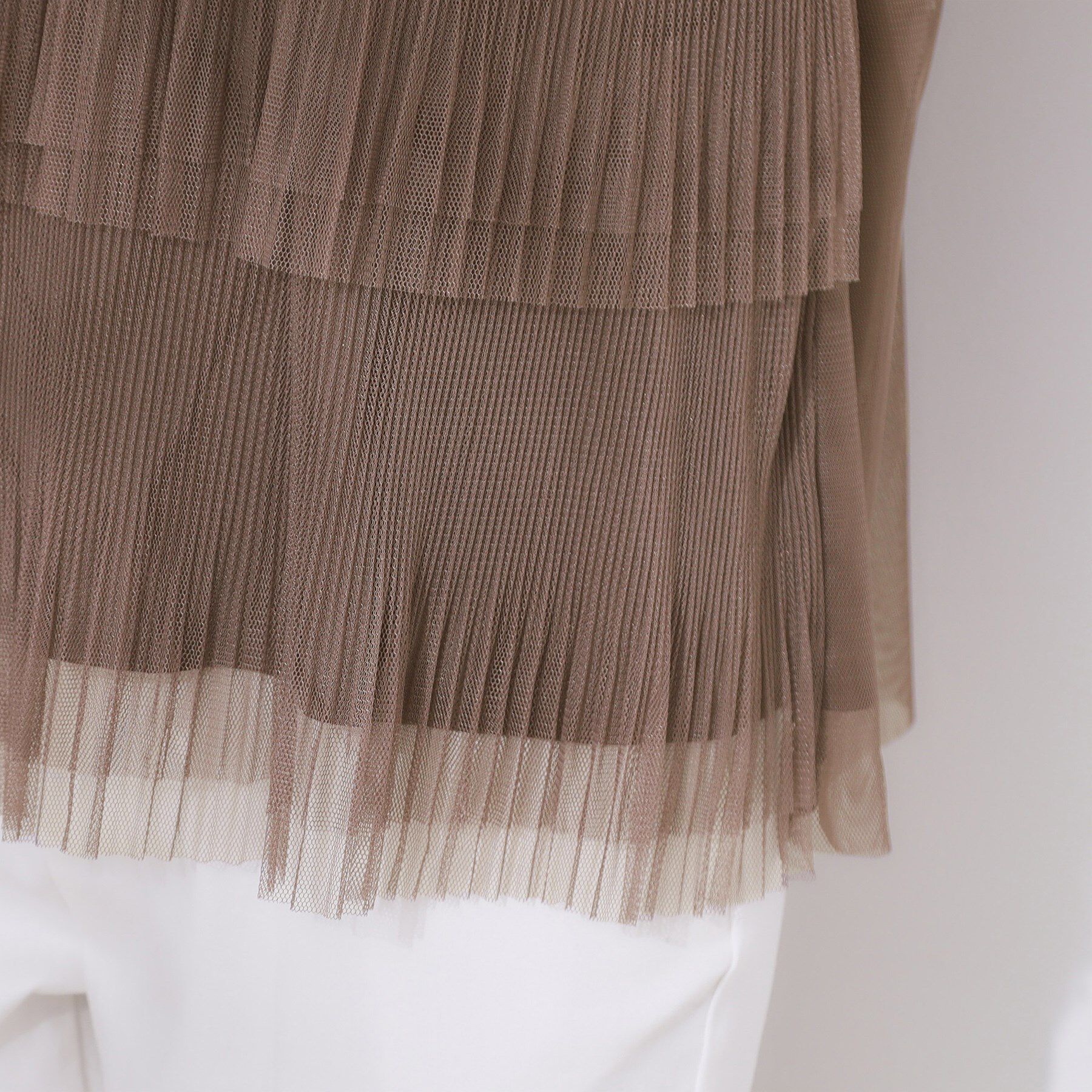 Couture broach「【マシンウォッシャブル・大人可愛い】チュールプリーツチュニック」|Tシャツ・カットソー|