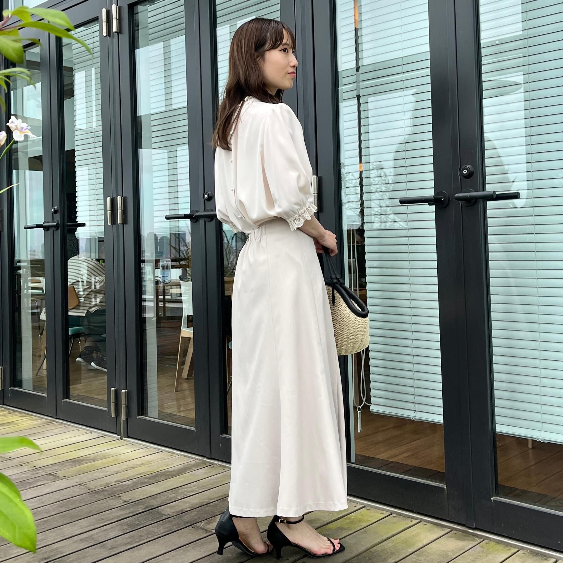 Couture broach「【華やか・大人可愛い・5分袖】エンブロレース前後2WAYブラウス」|シャツ・ブラウス|