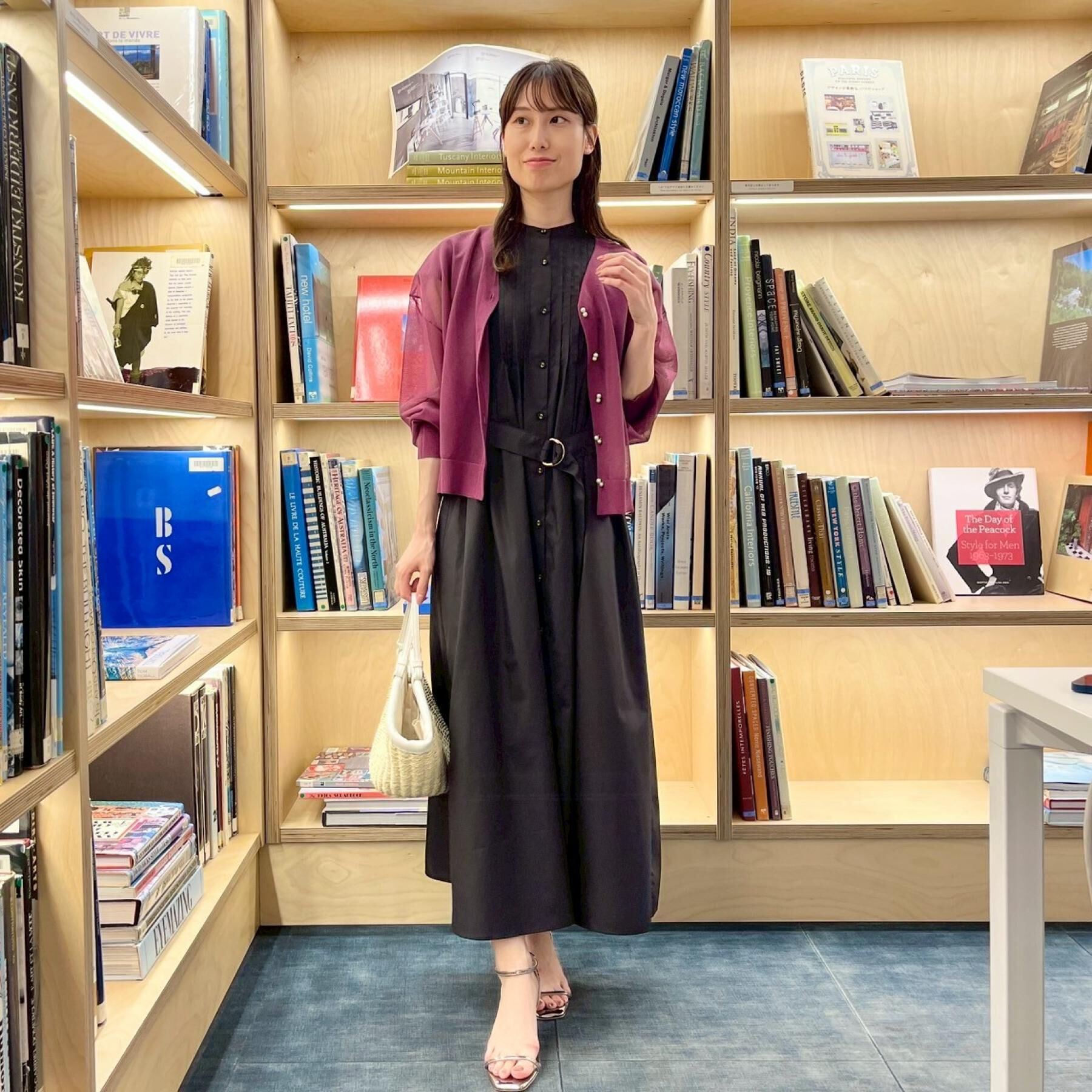 Couture broach「【秋カラー・オシャレな透け感】ダブルパール調シアーカーディガン」|カーディガン|