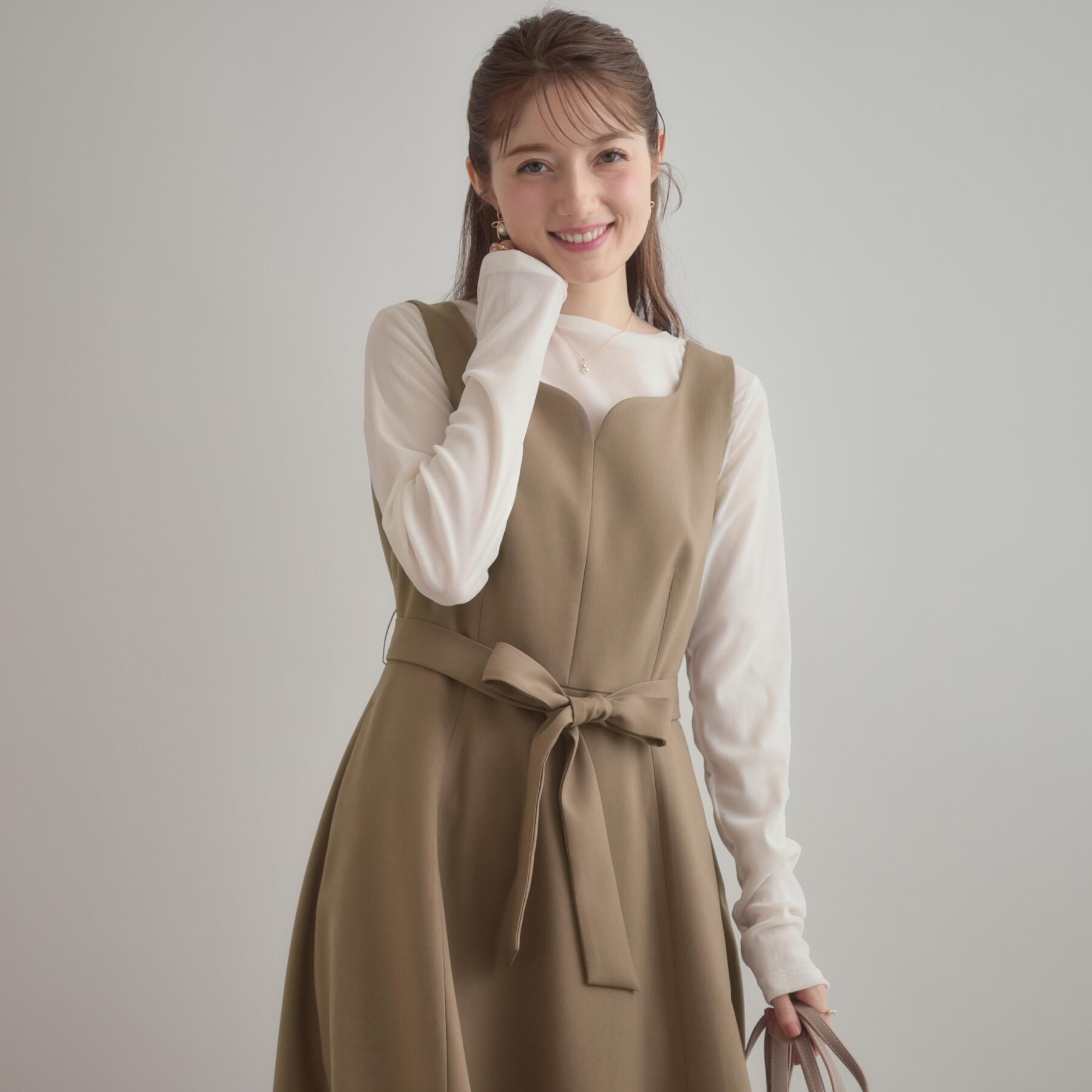 Couture broach「【帯電防止・通勤】ハートネック フレアージャンスカ」|ワンピース|