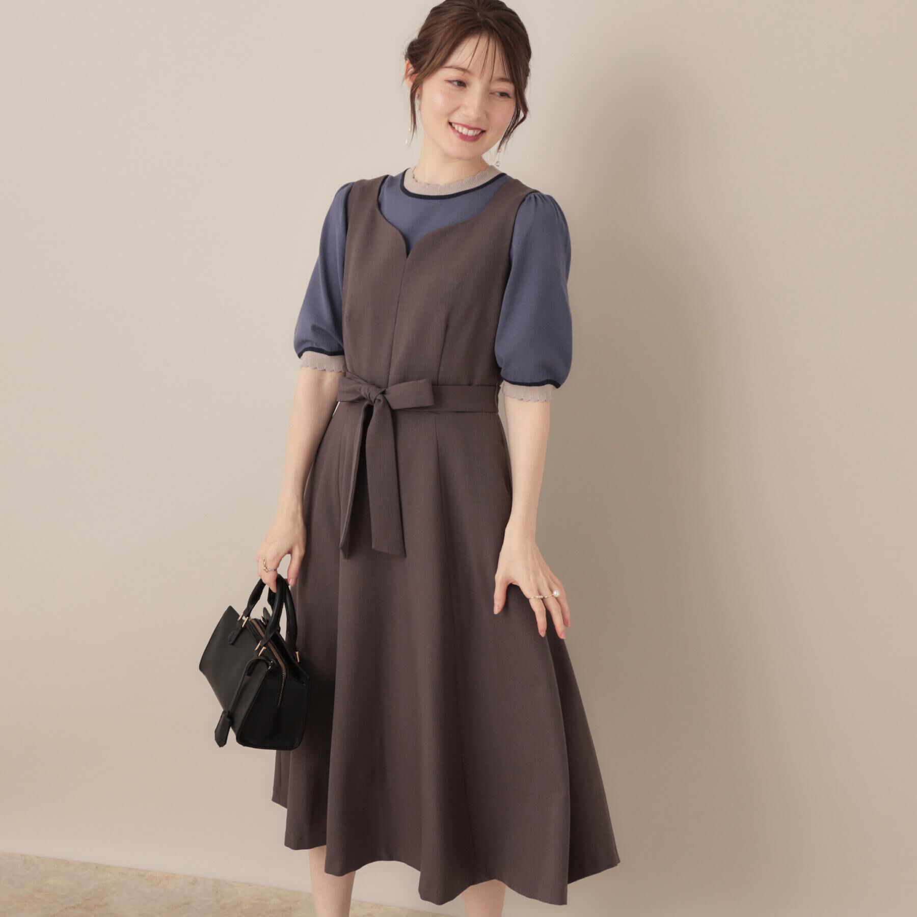 Couture broach「【帯電防止・通勤】ハートネック フレアージャンスカ」|ワンピース|