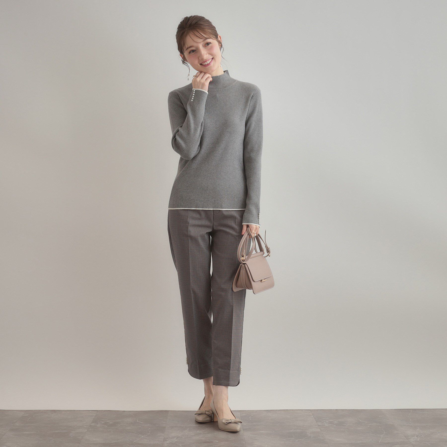 Couture broach「【多機能・フェミニン】パール調リブニット」|ニット・セーター|