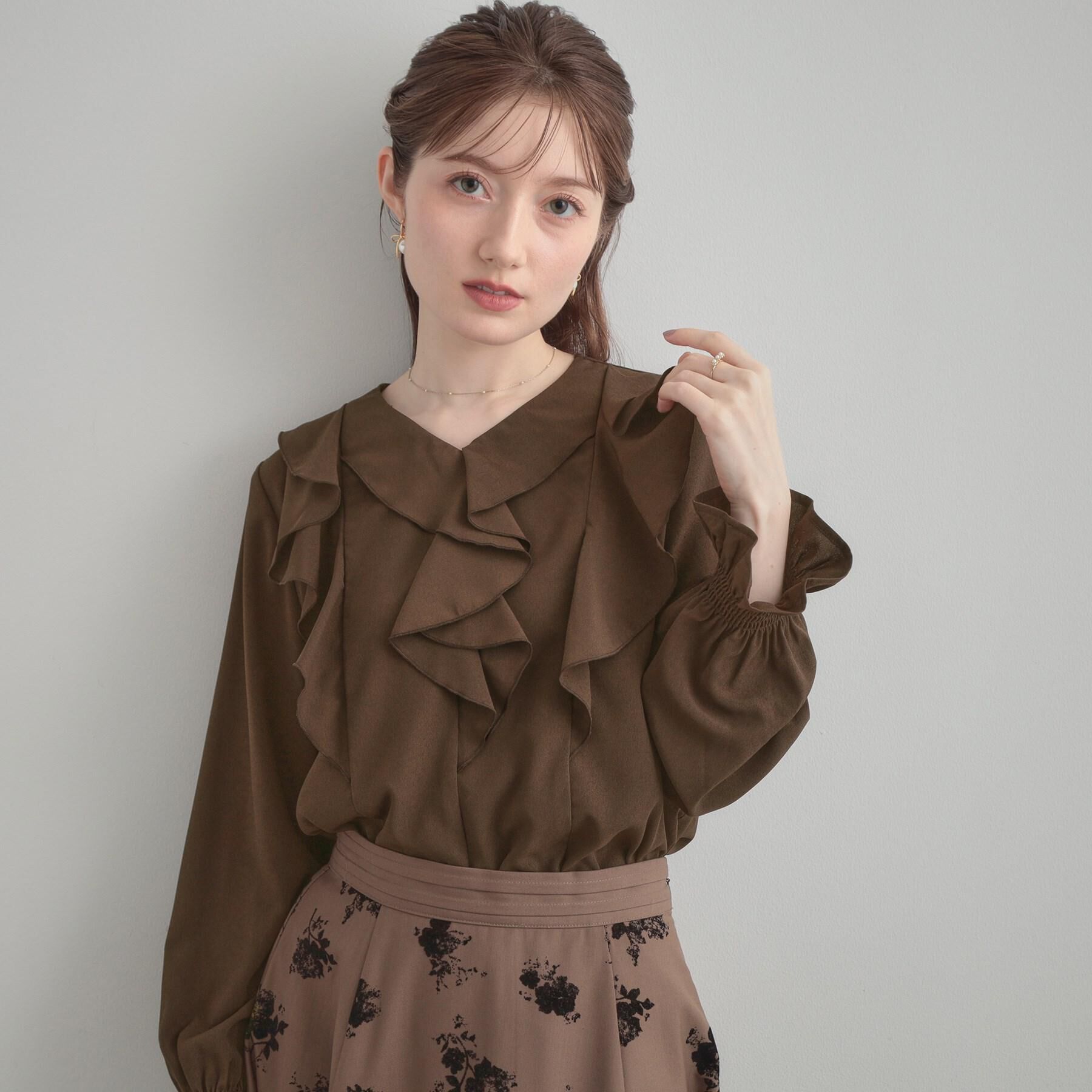 Couture broach「【大人可愛い・通勤】ラッフルフリルブラウス」|シャツ・ブラウス|