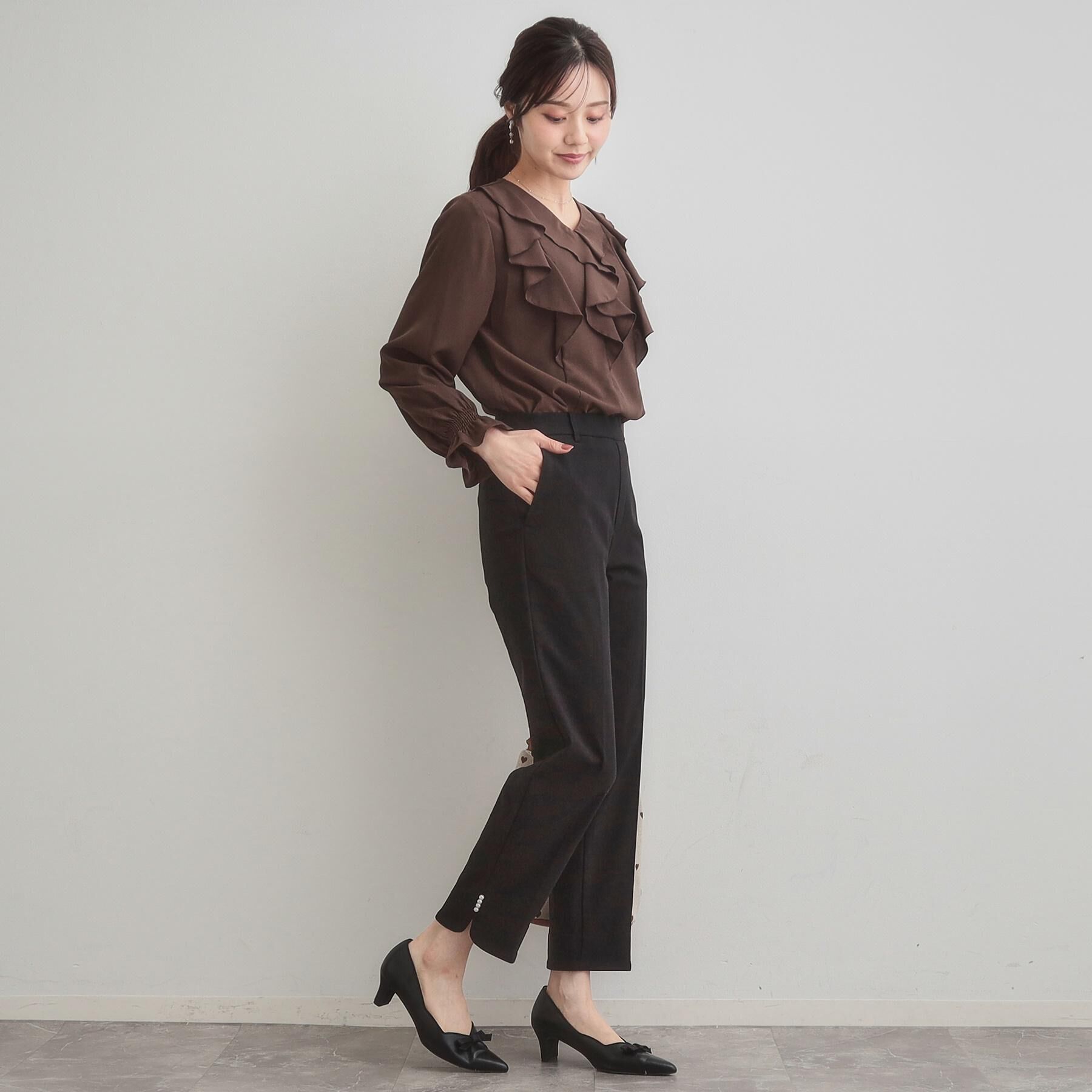 Couture broach「【大人可愛い・通勤】ラッフルフリルブラウス」|シャツ・ブラウス|