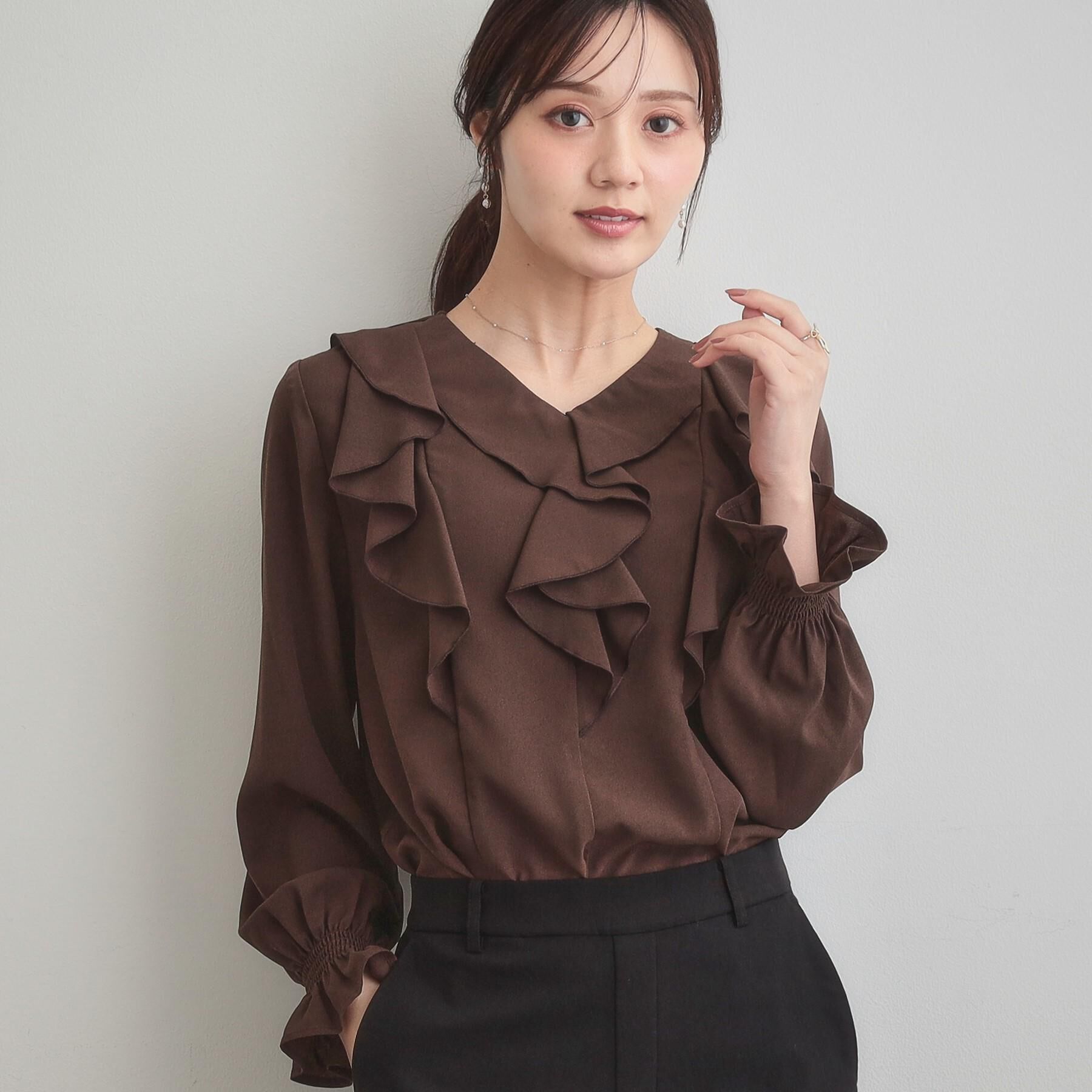 Couture broach「【大人可愛い・通勤】ラッフルフリルブラウス」|シャツ・ブラウス|