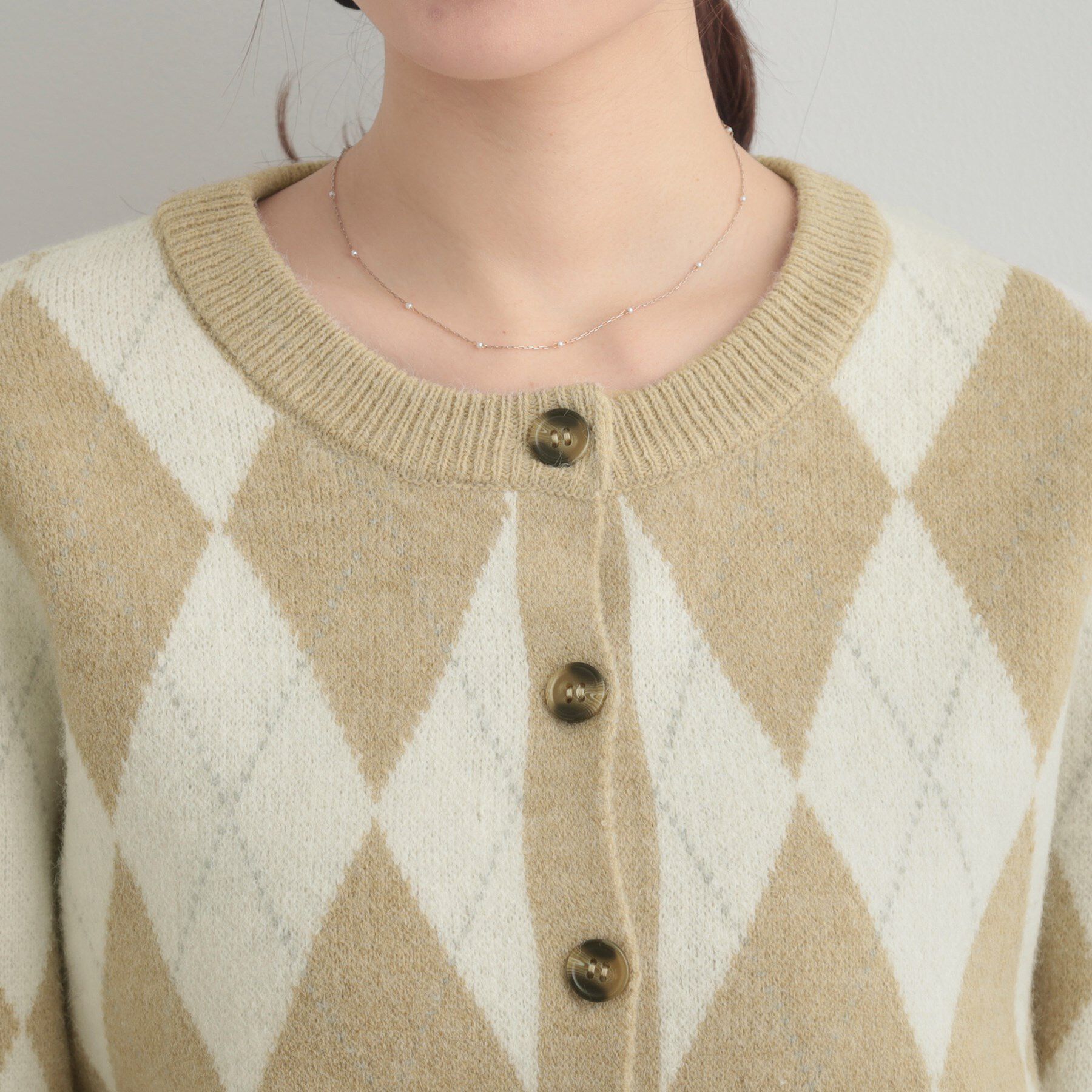 Couture broach「アーガイルニットカーディガン」|カーディガン|