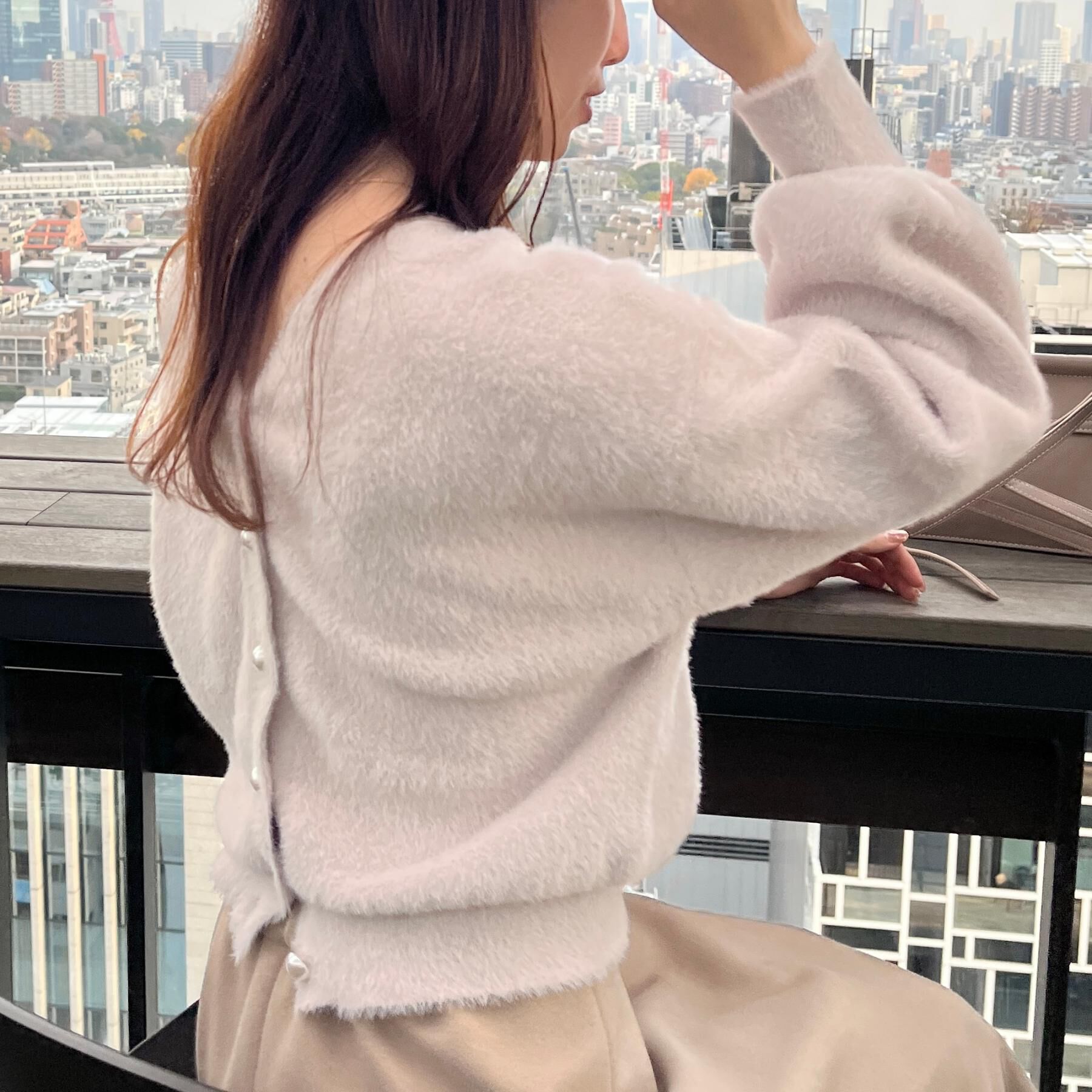 Couture broach「【前後2WAY】Springフェザーカーデトップス」|カーディガン|