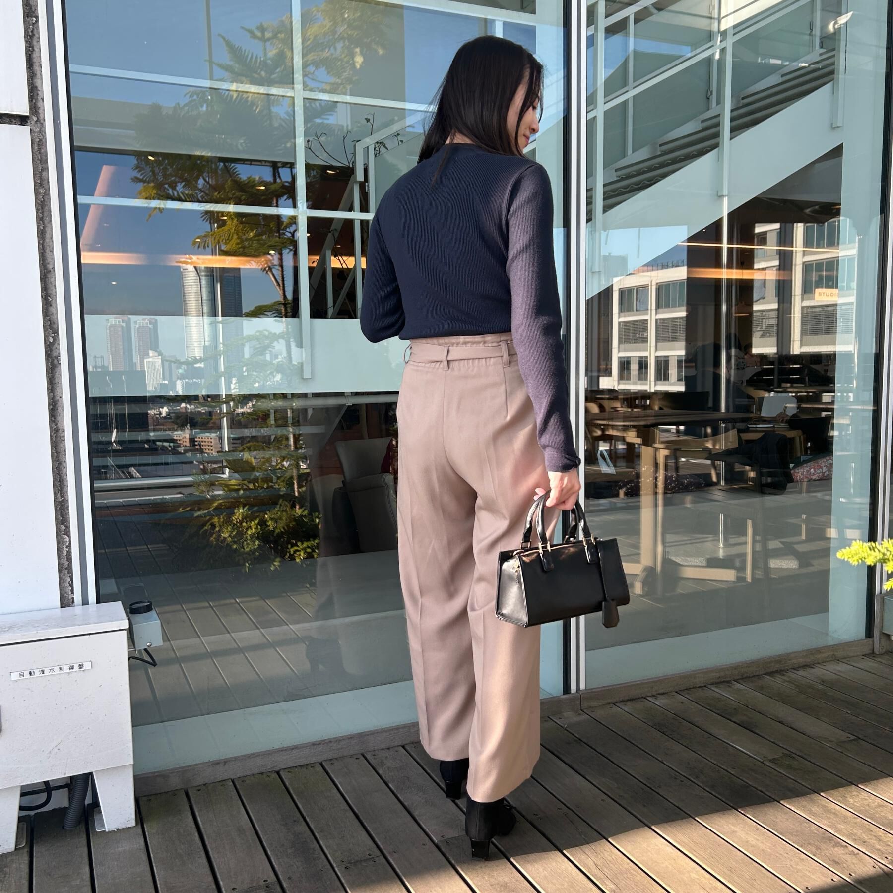 Couture broach「【洗える・通勤】ウエストリボン サスペンダー付きワイドパンツ」|その他|