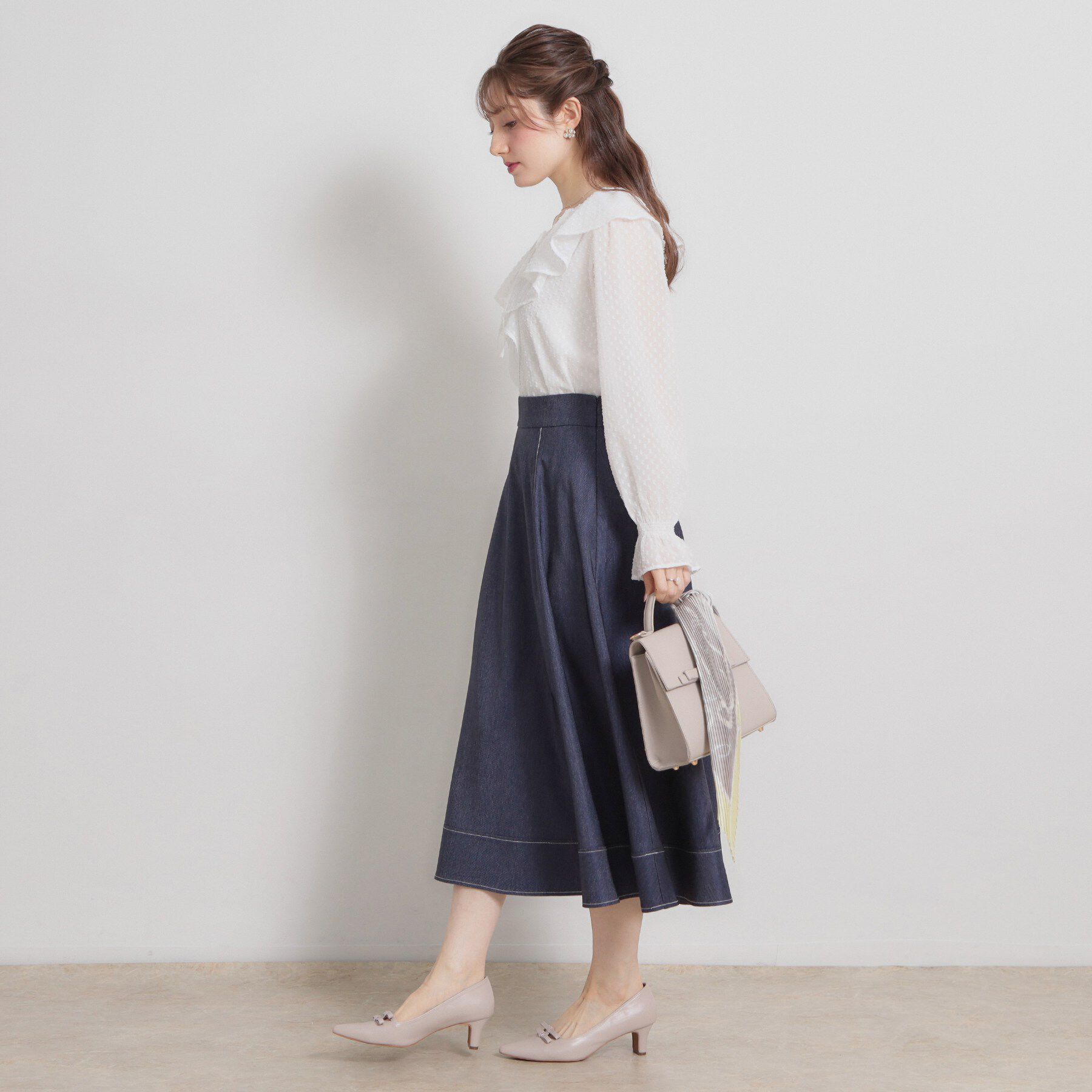 Couture broach「【着映え・洗える】ラメカットドビーフリルブラウス」|シャツ・ブラウス|