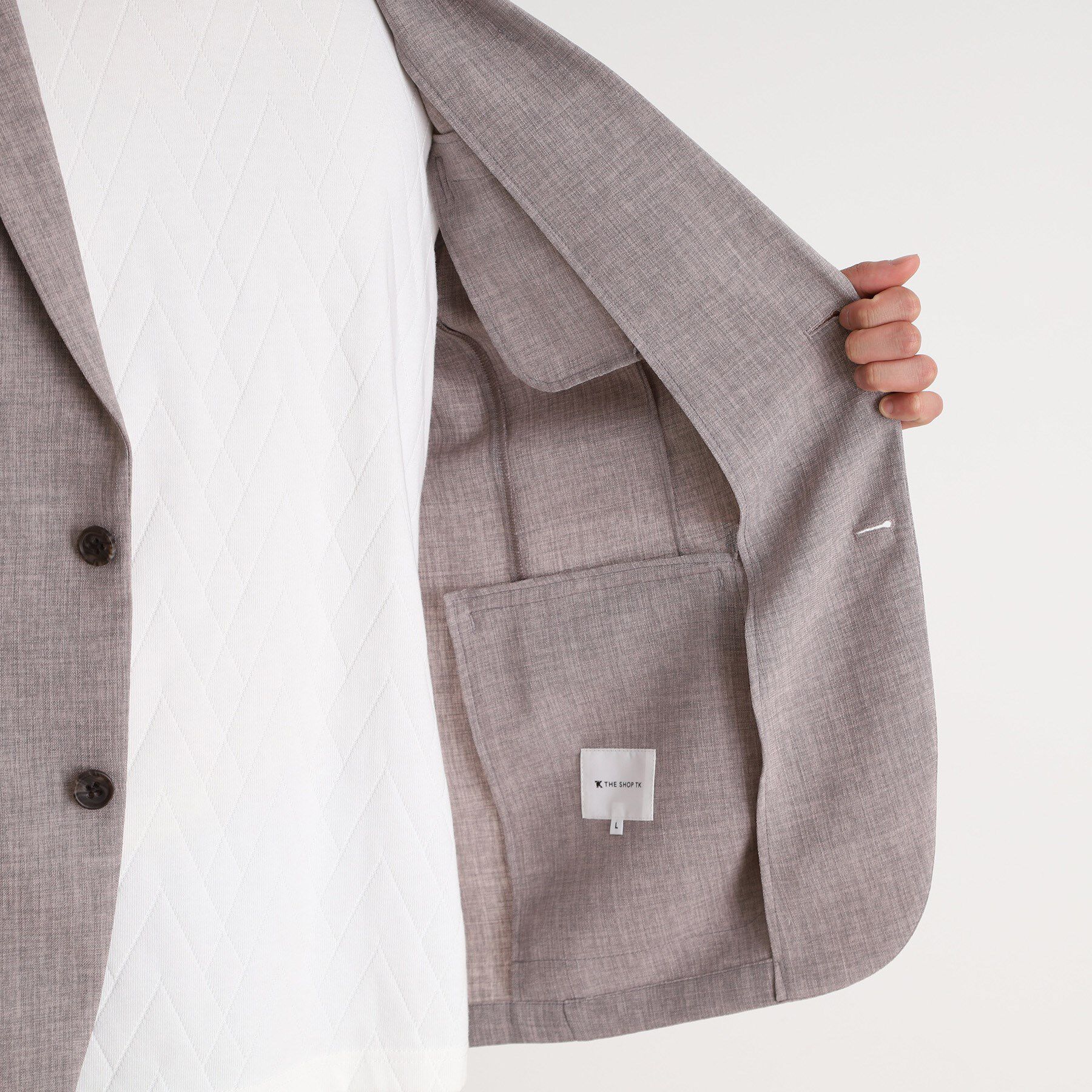 THE SHOP TK「リネンライクシングルジャケット セットアップ可」|テーラードジャケット|