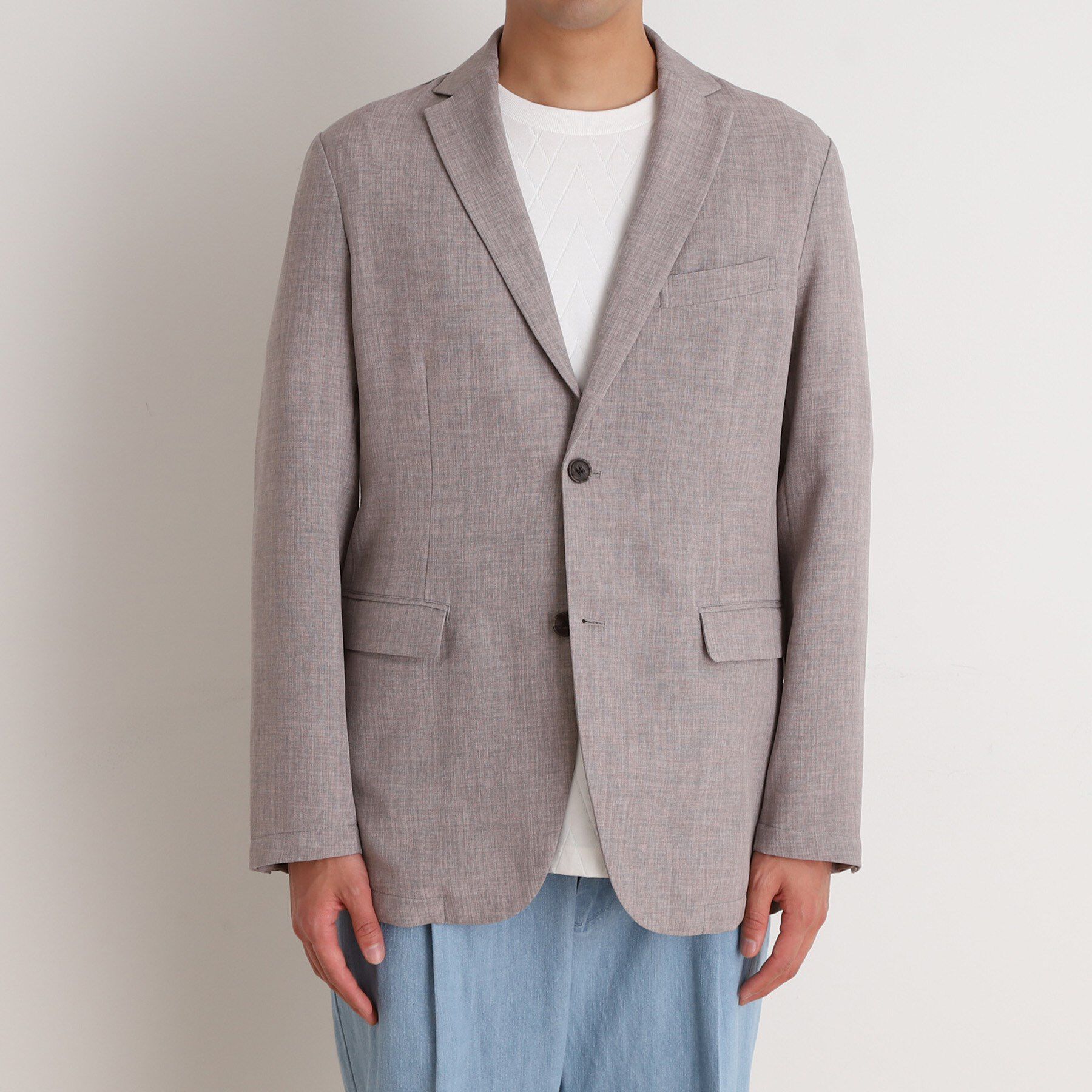 THE SHOP TK「リネンライクシングルジャケット セットアップ可」|テーラードジャケット|