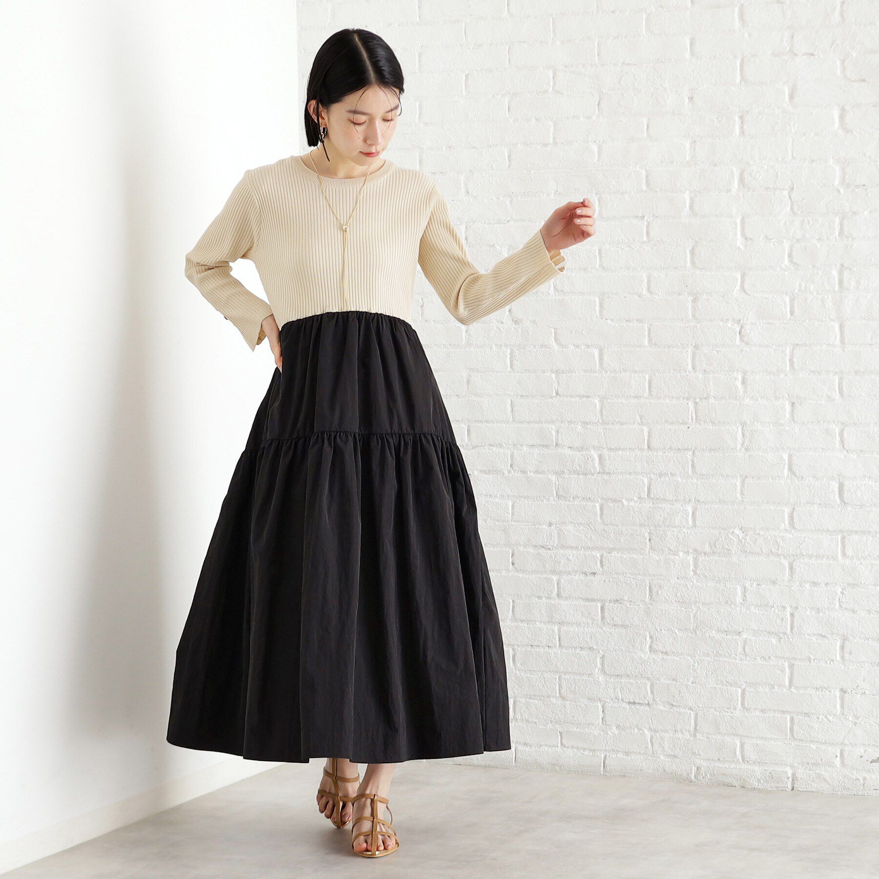 THE SHOP TK「ニットドッキングワンピース【洗える】」|ワンピース|