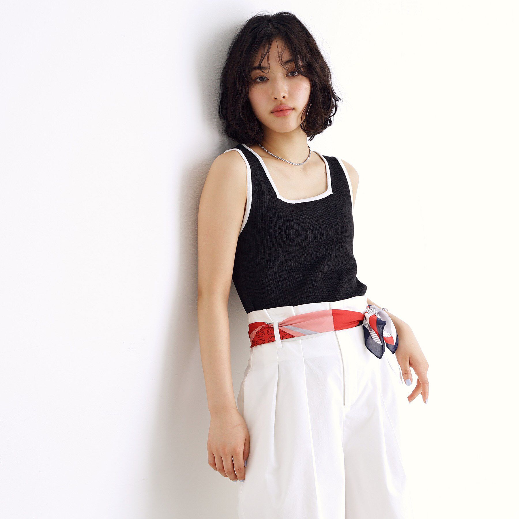 THE SHOP TK「ランダムガータータンク【前後2WAY/洗濯機OK】」|キャミソール|ブラック(519)