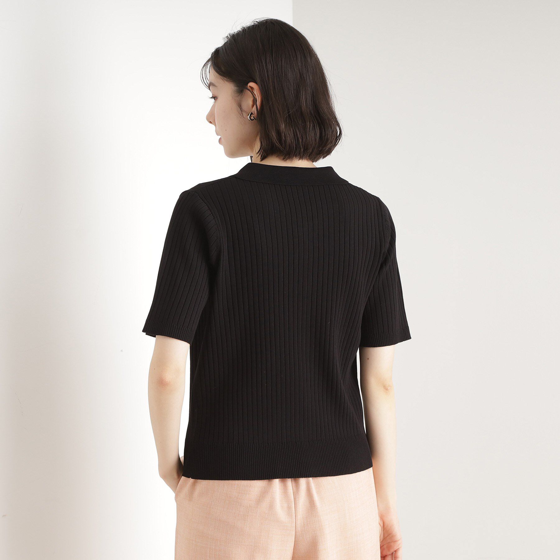 THE SHOP TK「リブニットポロシャツ【洗濯機OK】」|ニット・セーター|