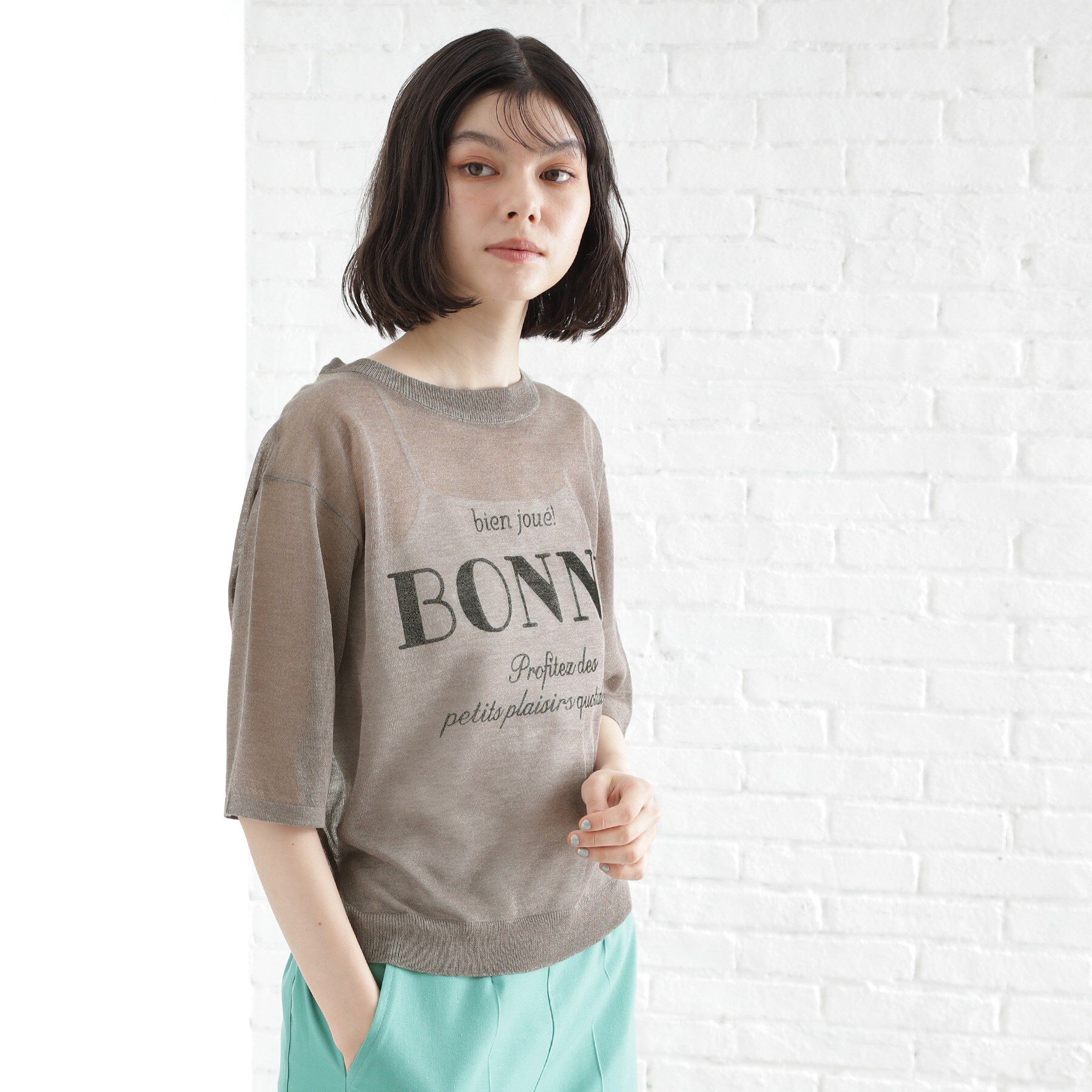 THE SHOP TK「光沢シアーロゴプルオーバー【洗える】」|Tシャツ・カットソー|