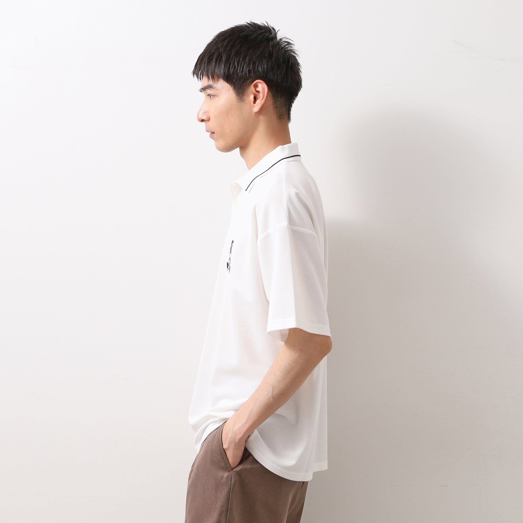 THE SHOP TK「サガラ刺繍半袖ポロシャツ　【洗濯機OK/ユニセックス】」|ポロシャツ|