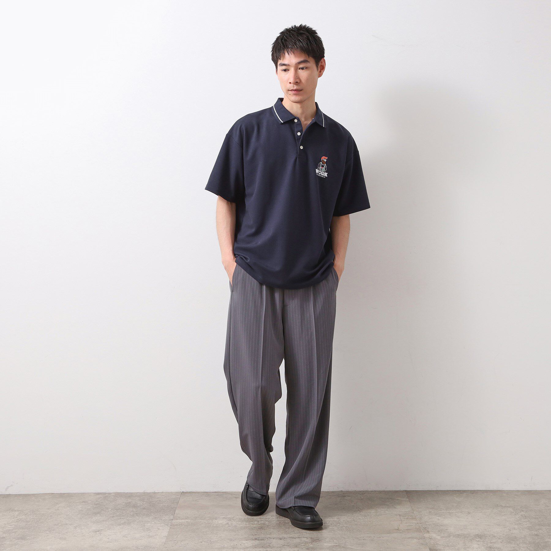 THE SHOP TK「サガラ刺繍半袖ポロシャツ　【洗濯機OK/ユニセックス】」|ポロシャツ|