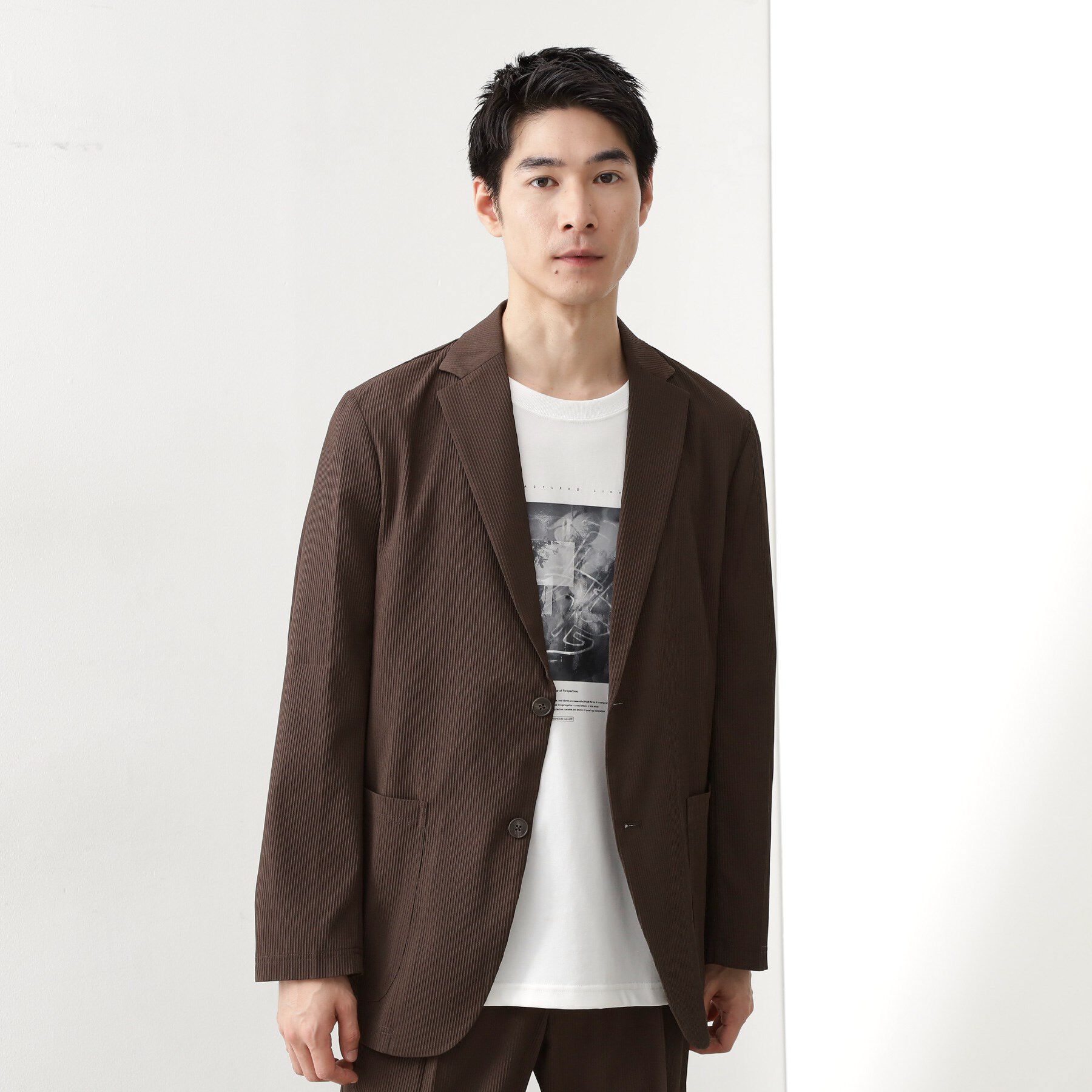 THE SHOP TK「【Begin/ビギン10月号掲載】楊柳スマートジャケット　軽量/洗濯機OK/セットアップ可」|テーラードジャケット|